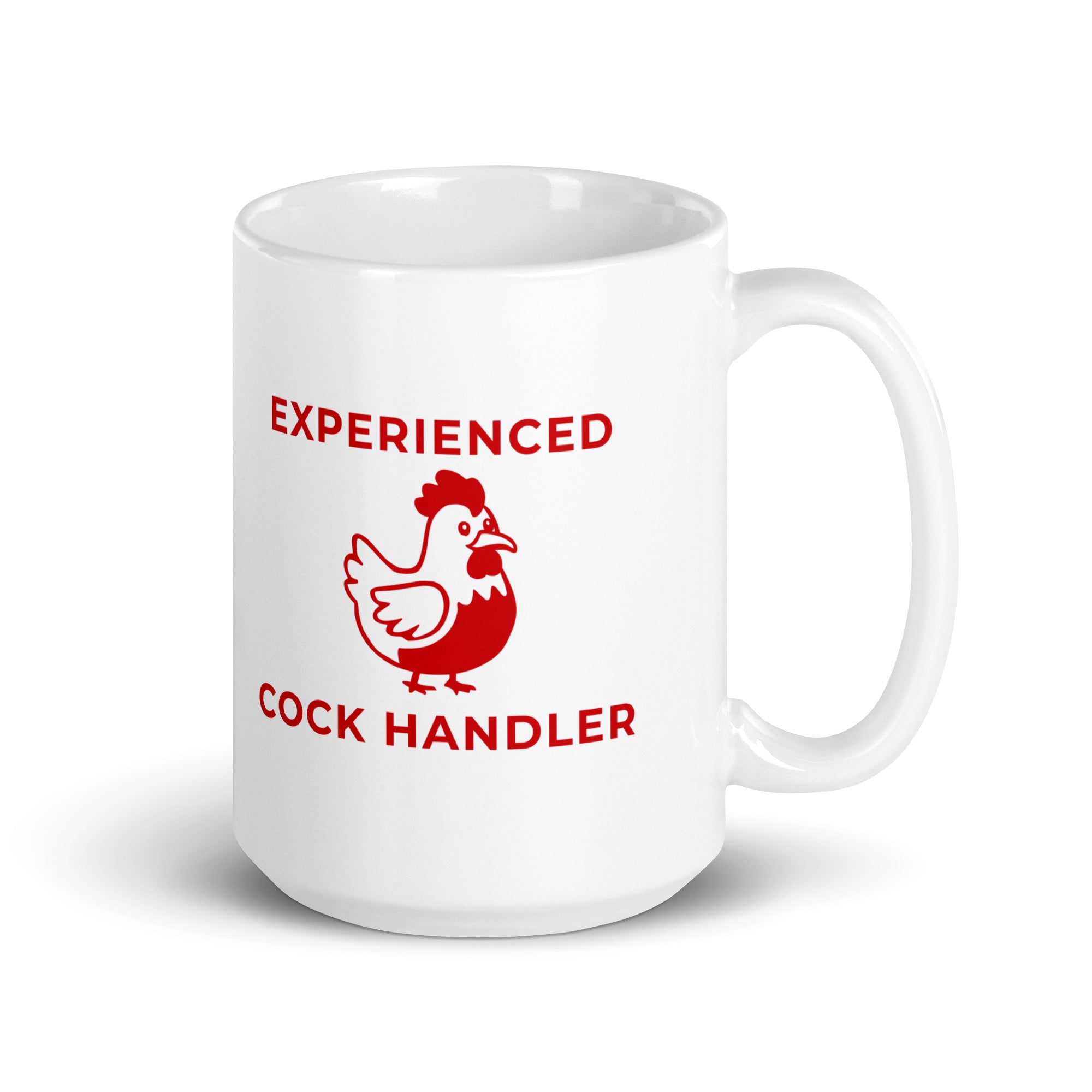 Experienced Cock Handler White glossy mug