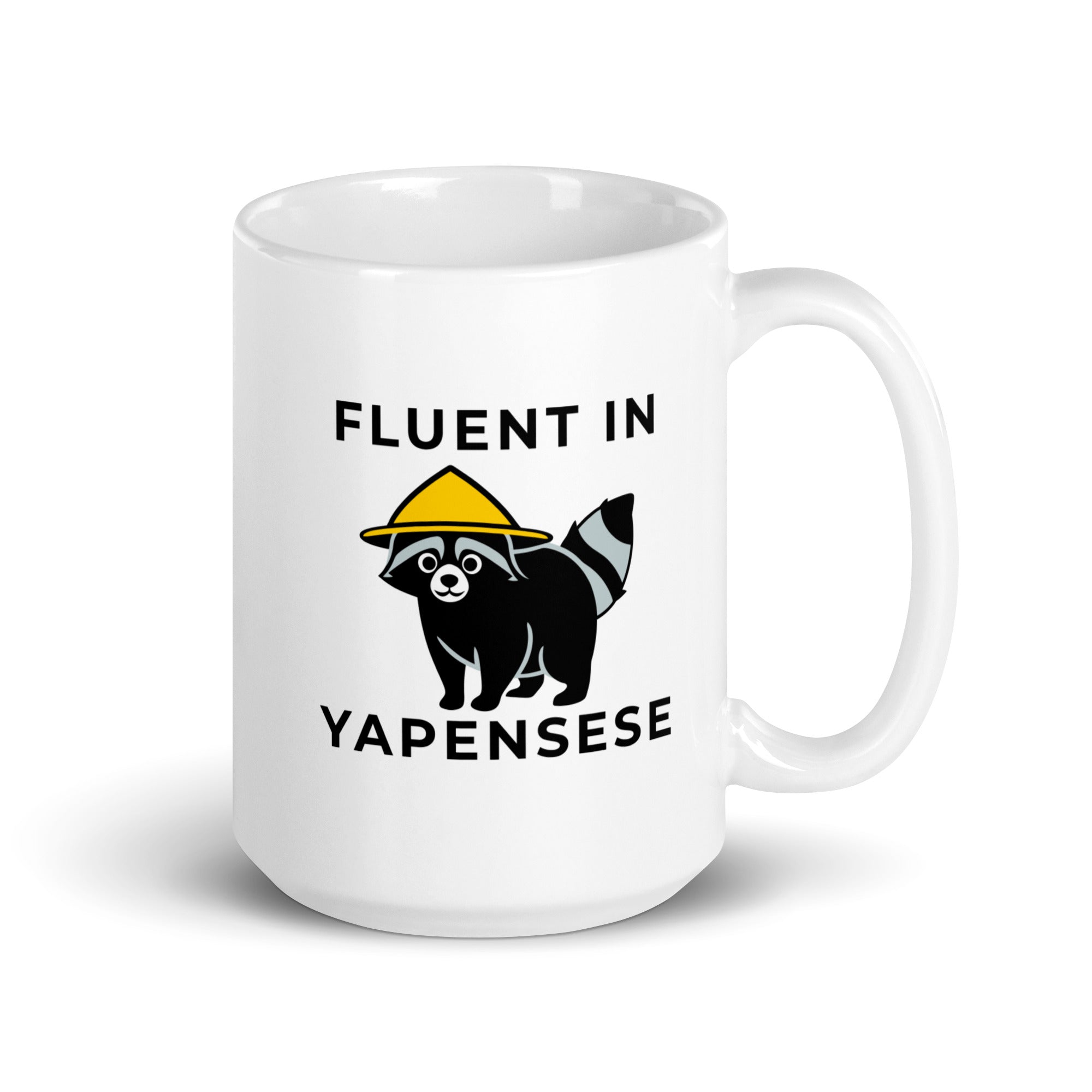 Fluent in Yapenese White glossy mug