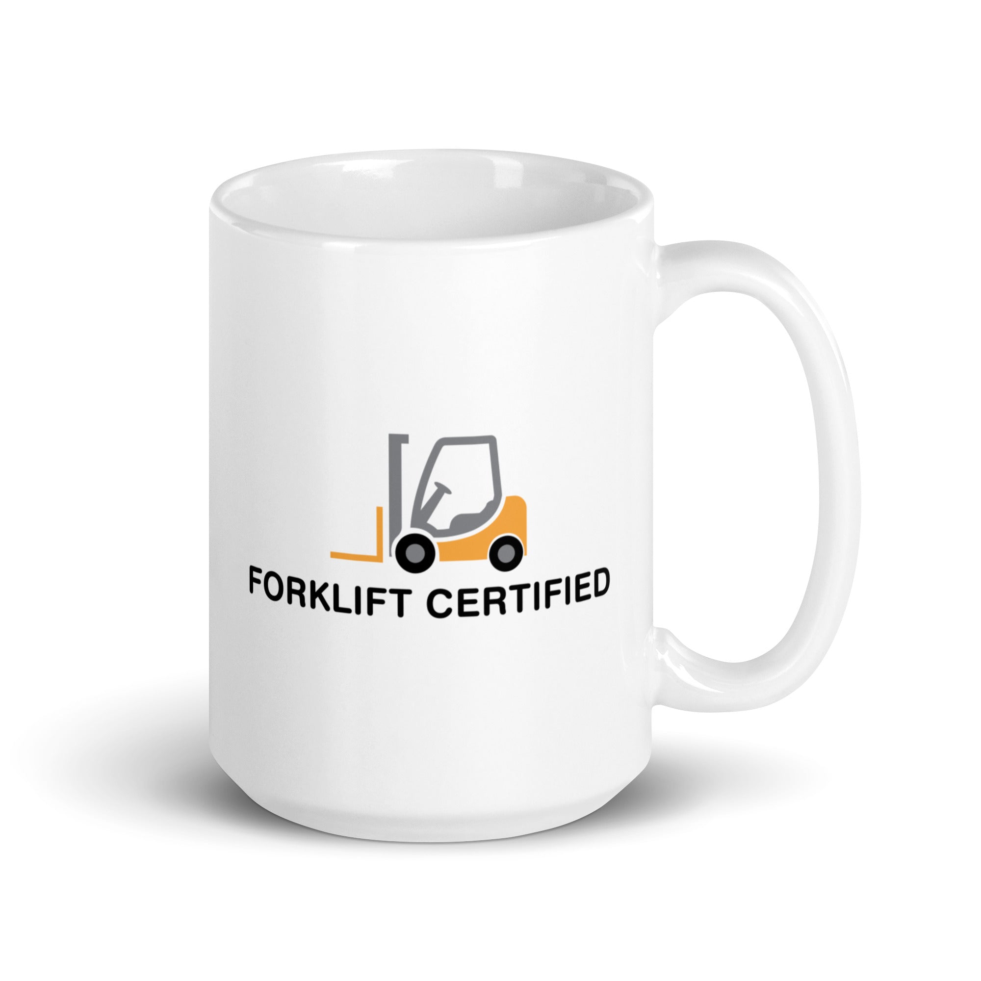 Forklift Certified White glossy mug