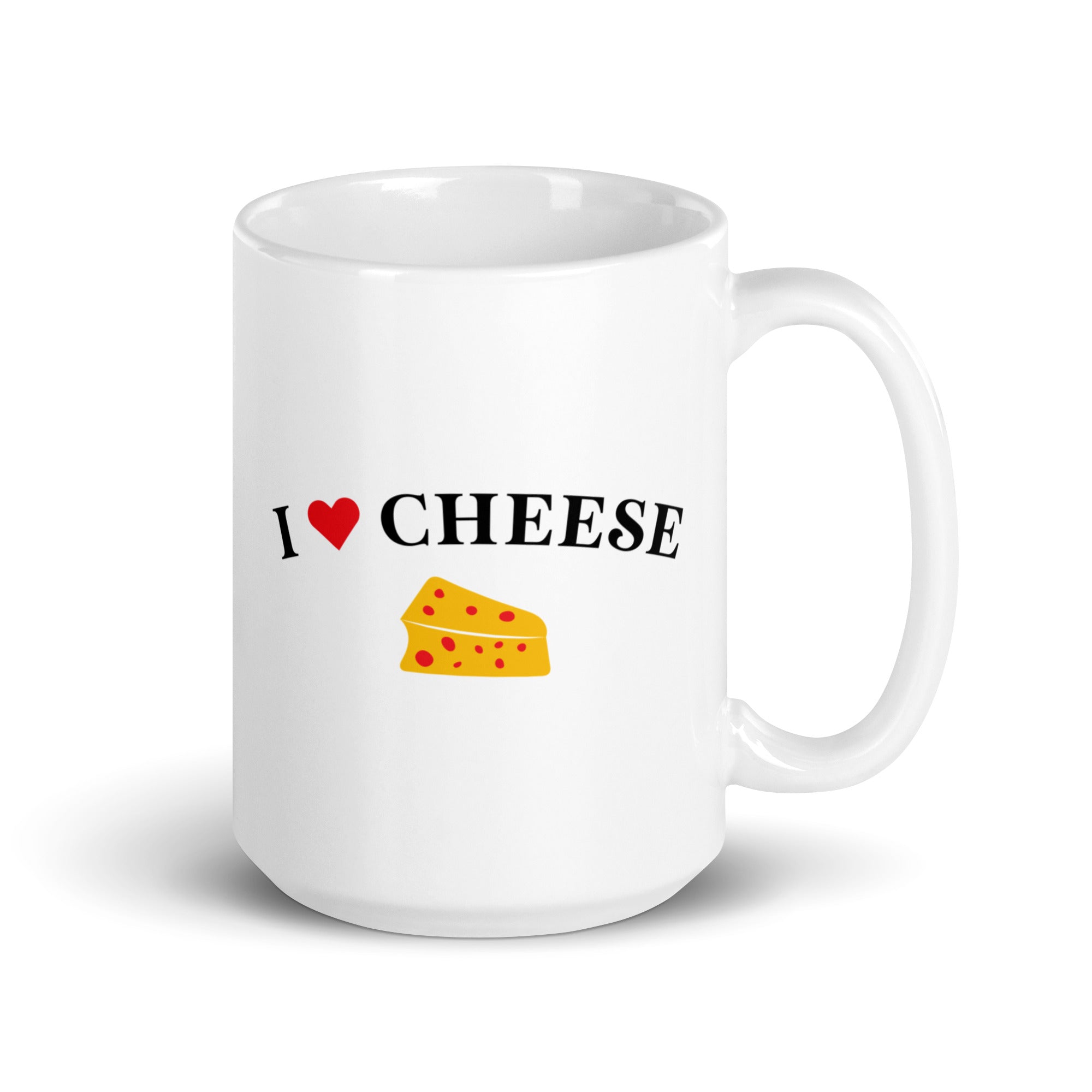 I Love Cheese White glossy mug