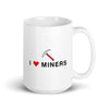 I love Miners White glossy mug