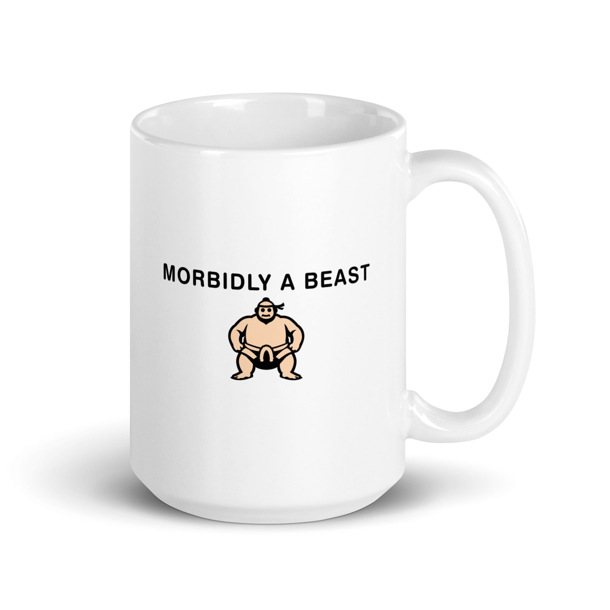 Morbidly a Beast White glossy mug