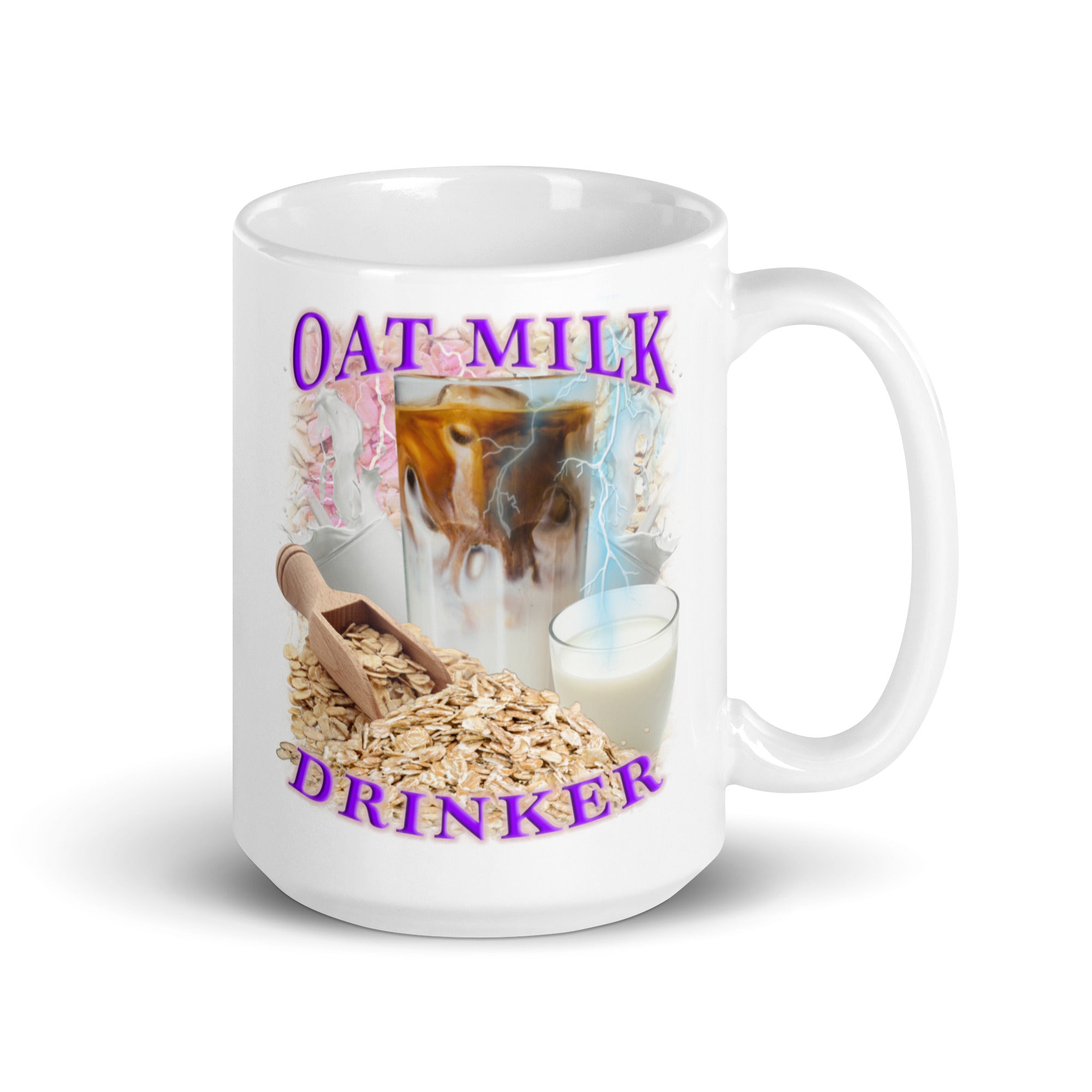 Oat Milk Drinker White glossy mug