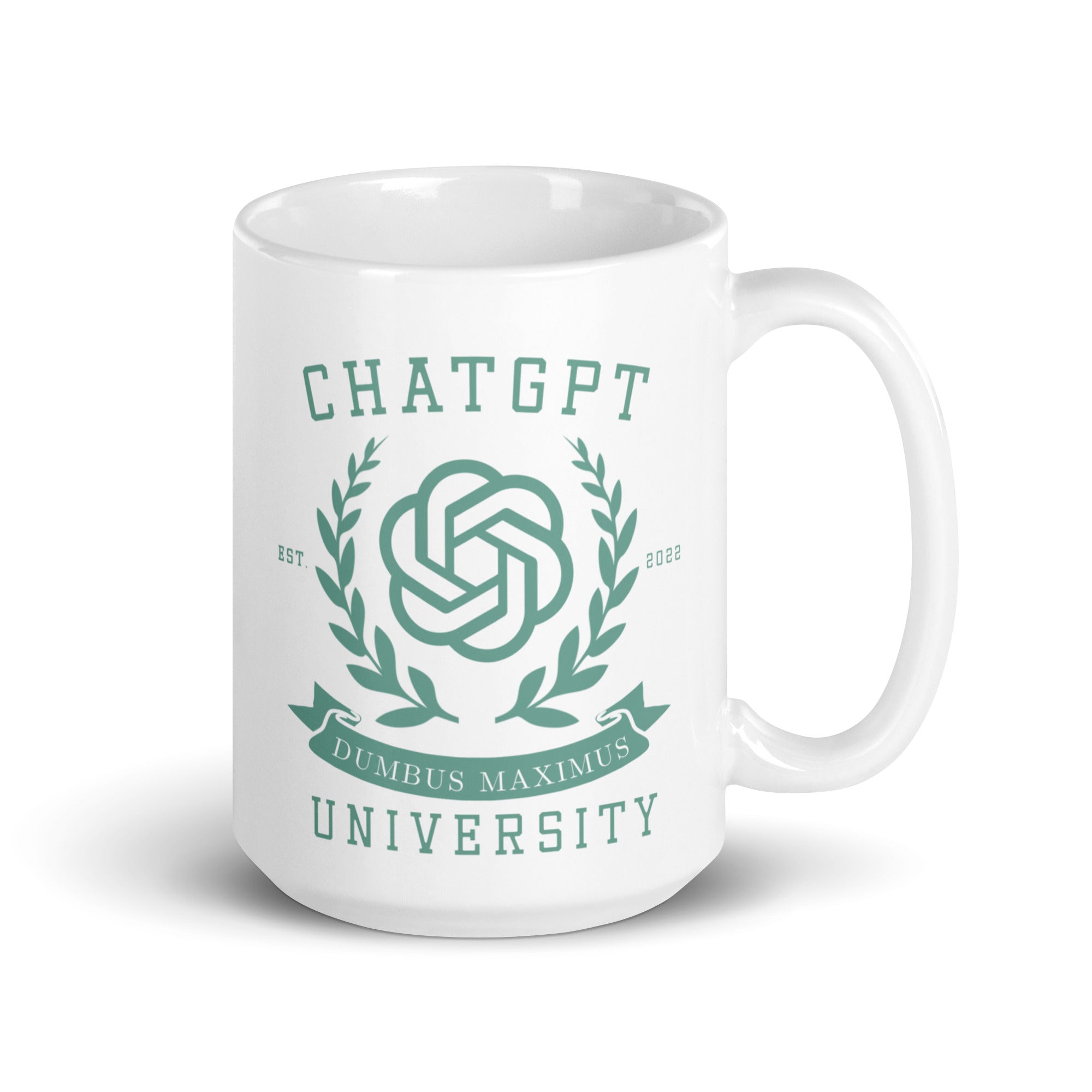 Chat GPT University White glossy mug