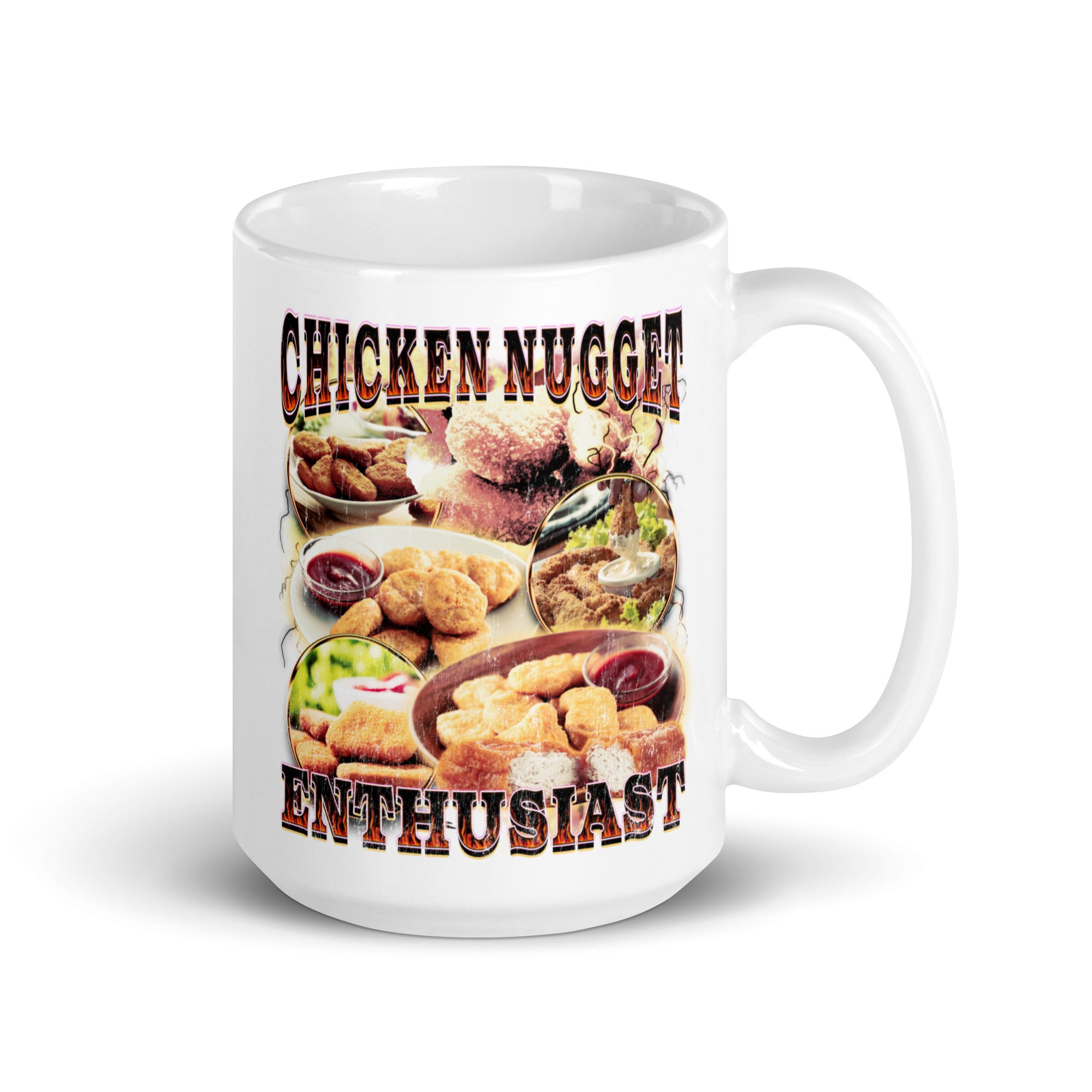 Chicken Nugget Enthusiast White glossy mug