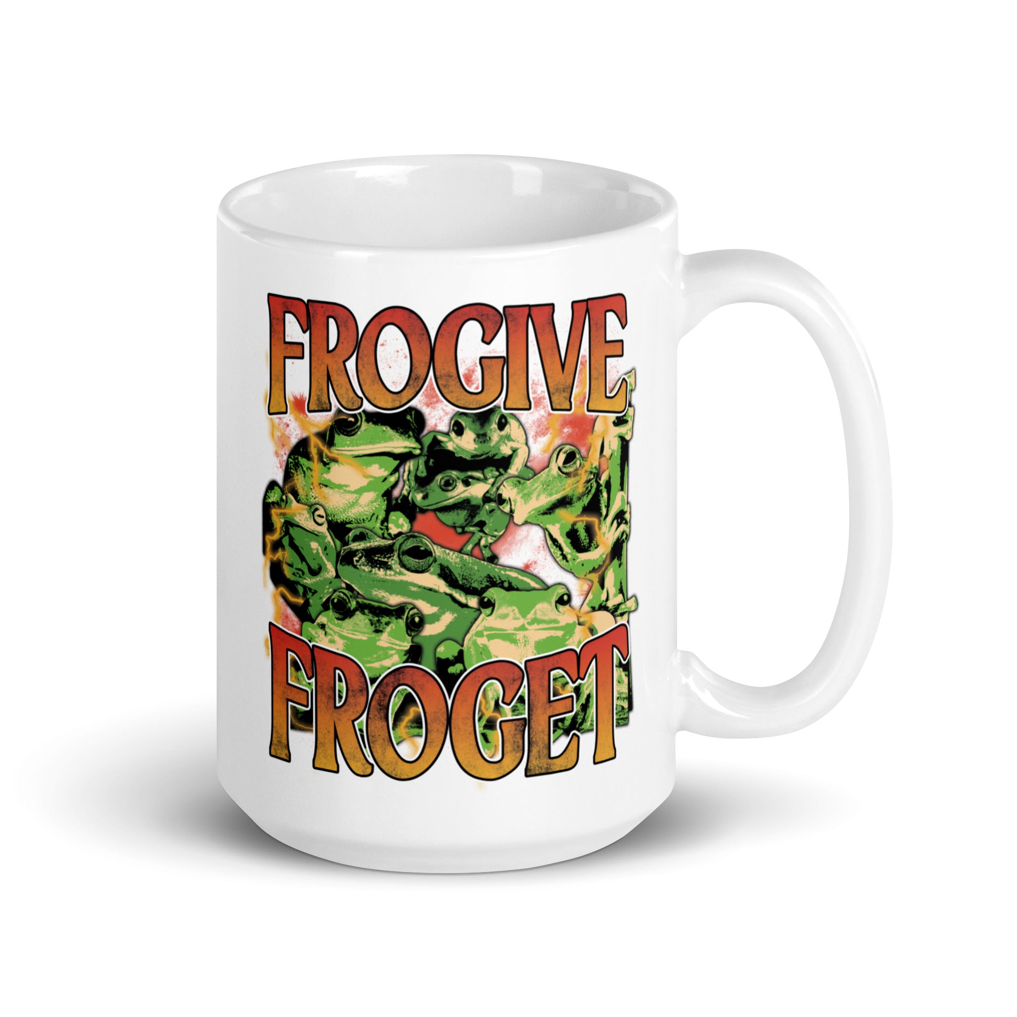 Frogive Forget White glossy mug