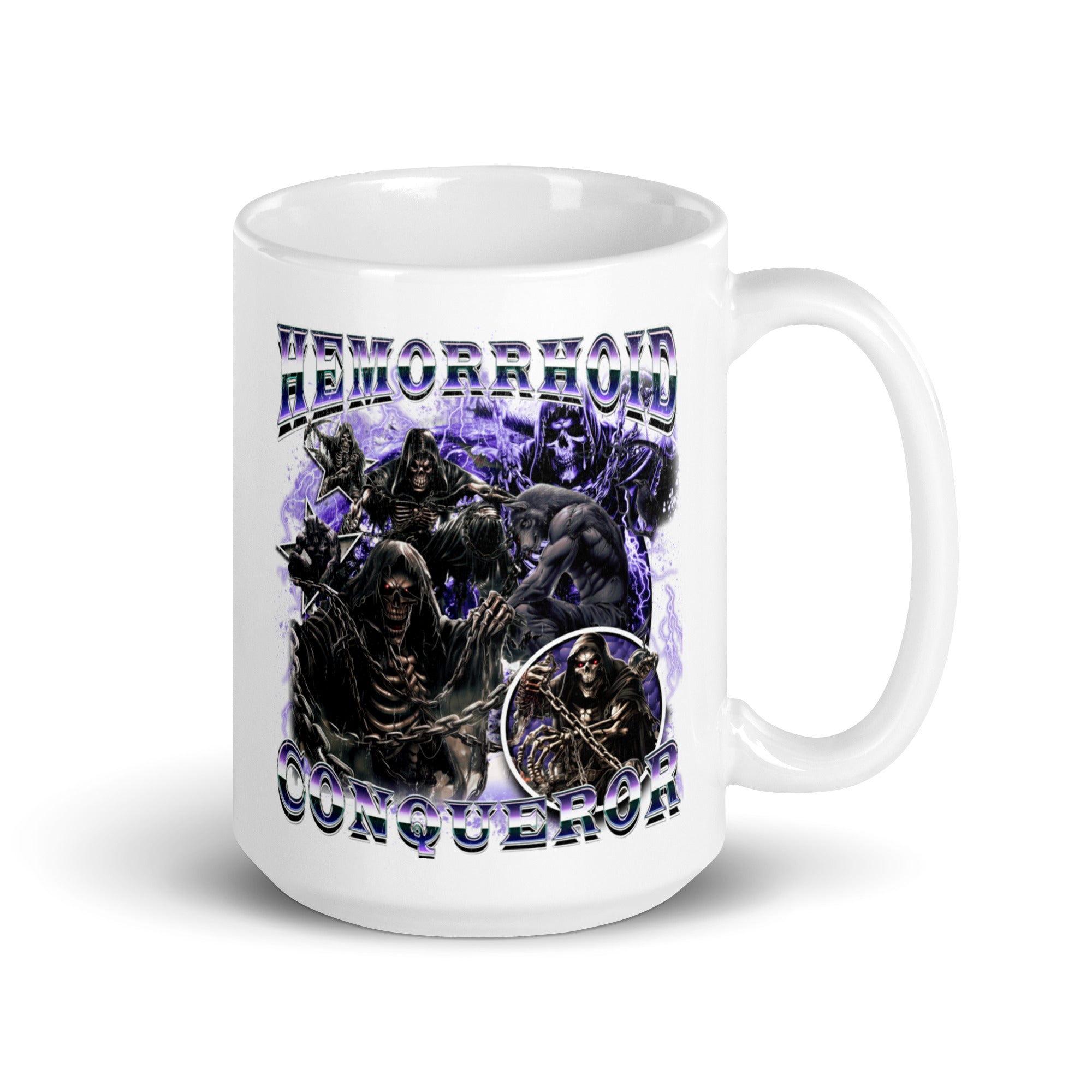 Hemorrhoid Conqueror White glossy mug