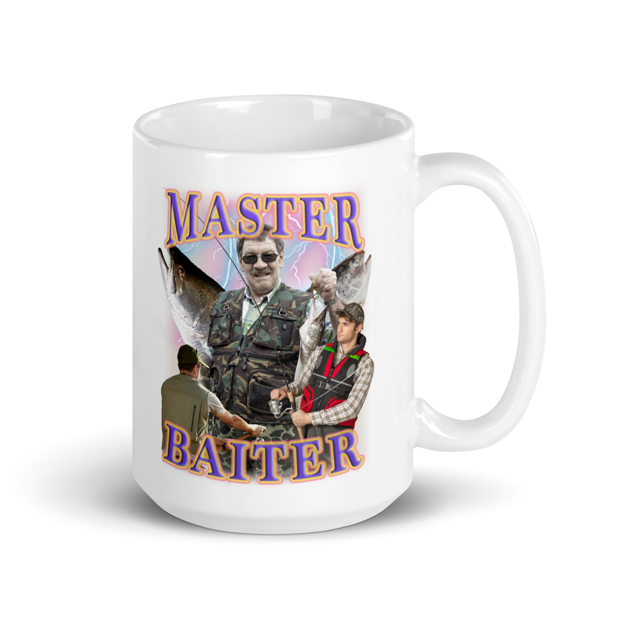 Master Baiter White glossy mug