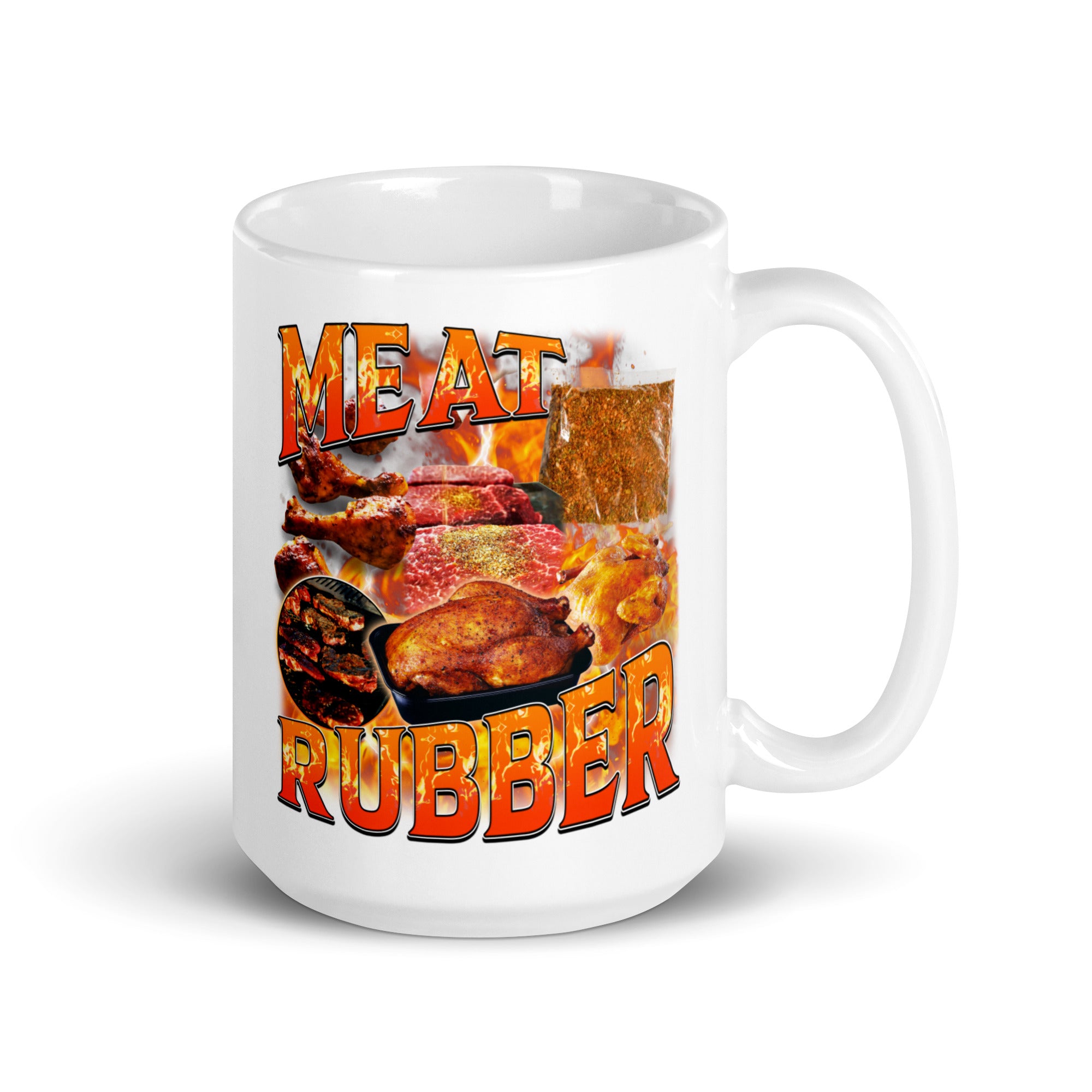 Meat Rubber White glossy mug