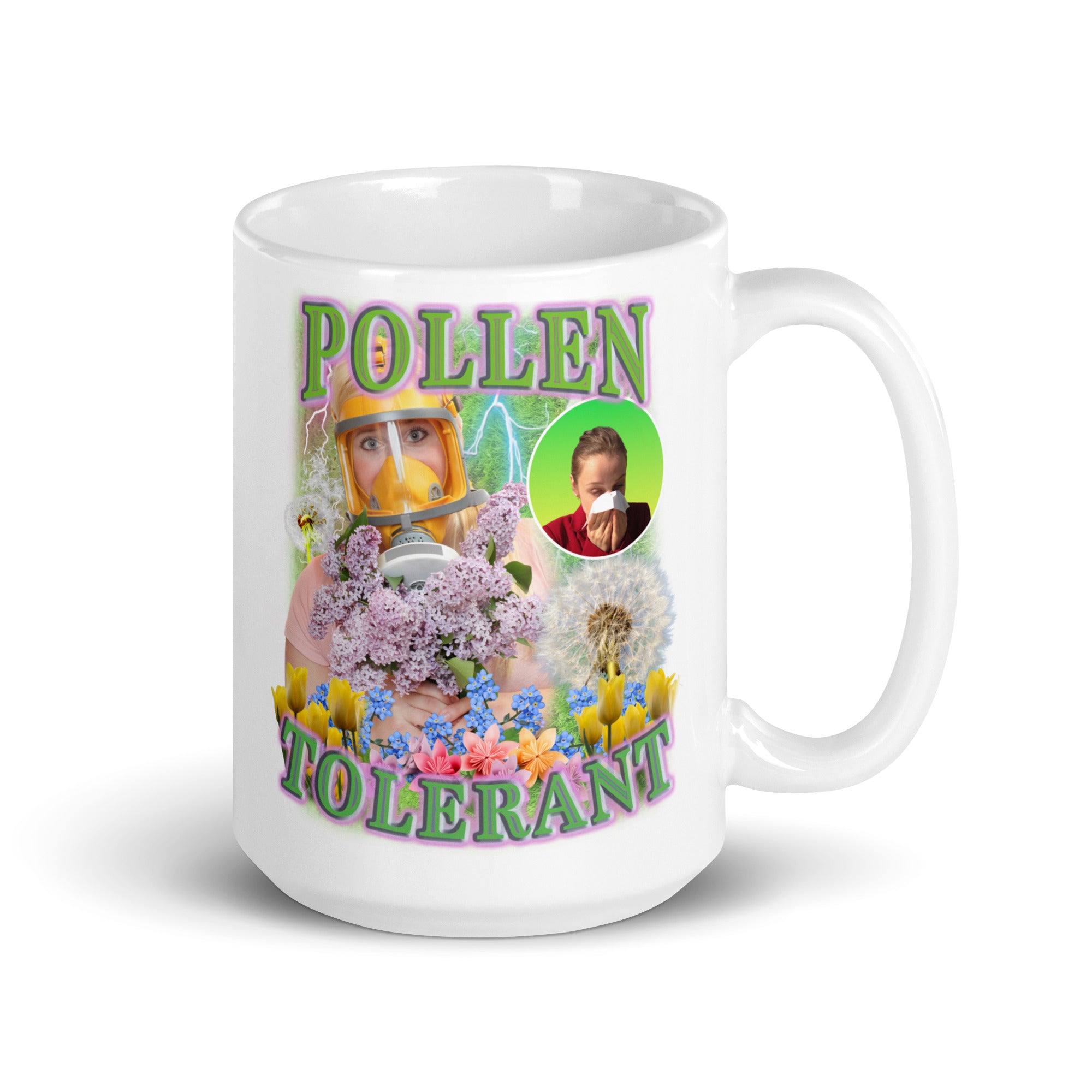 Pollen tolerant White glossy mug