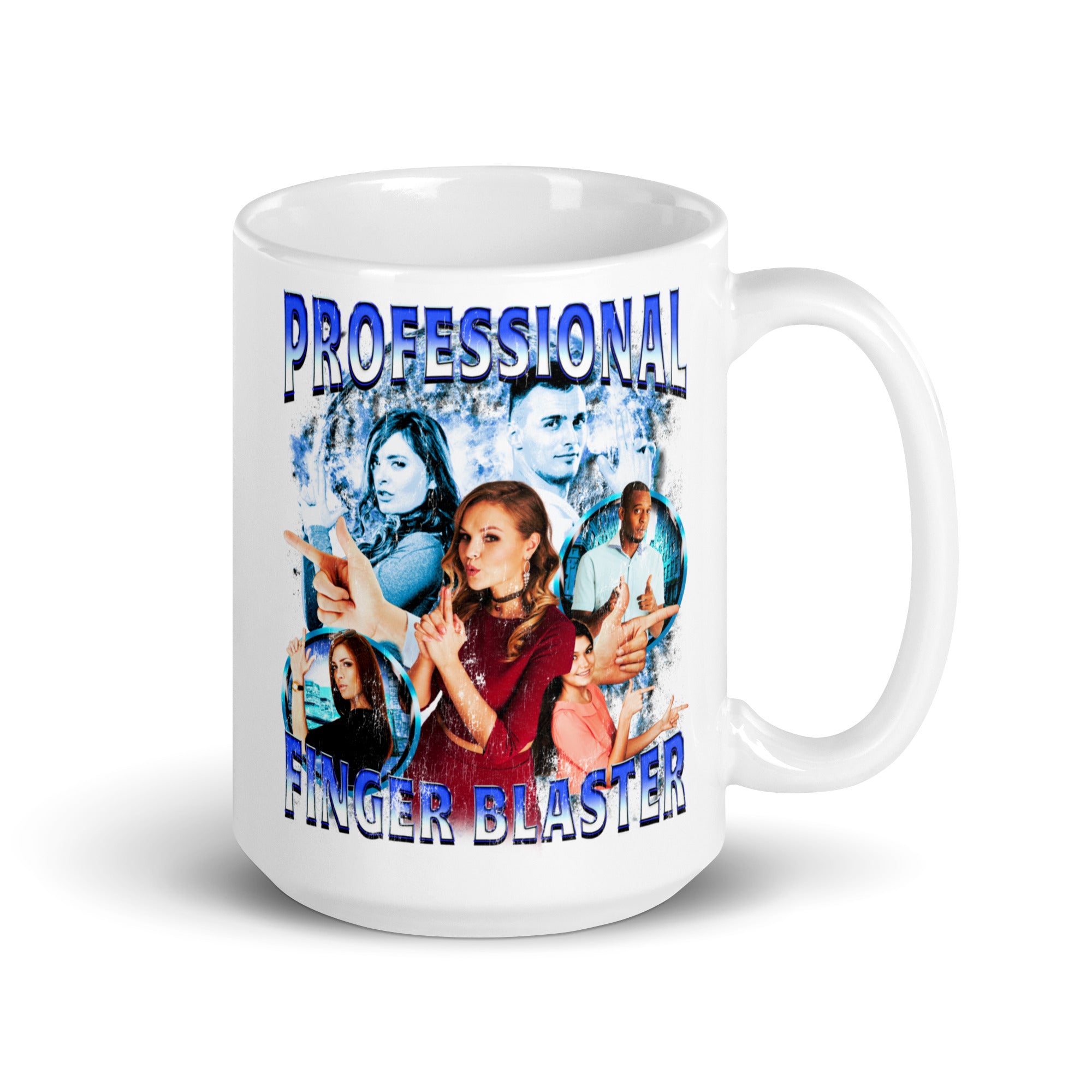 Professional Finger Blaster White glossy mug