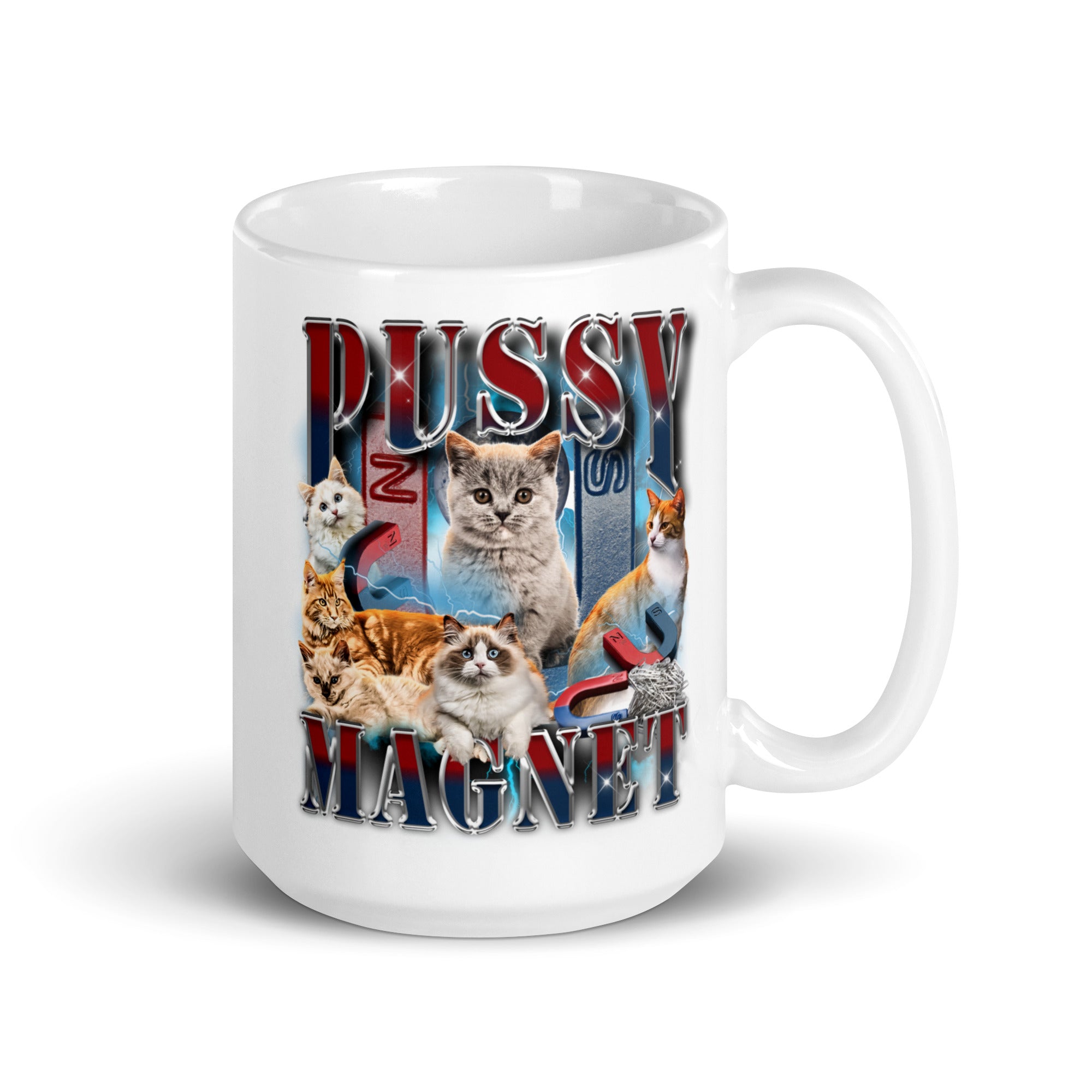 Pussy Magnet White glossy mug