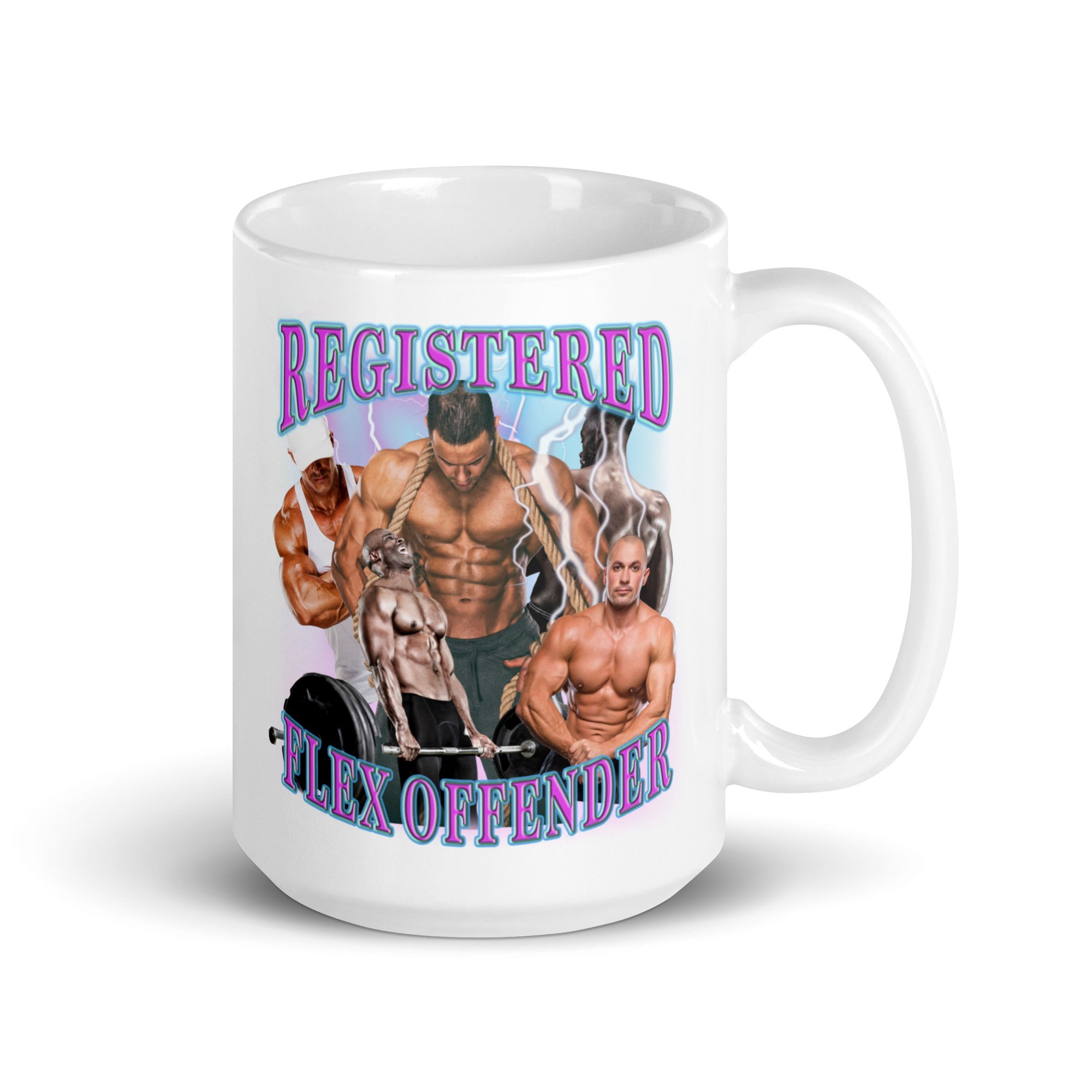 Registered Flex Offender White glossy mug