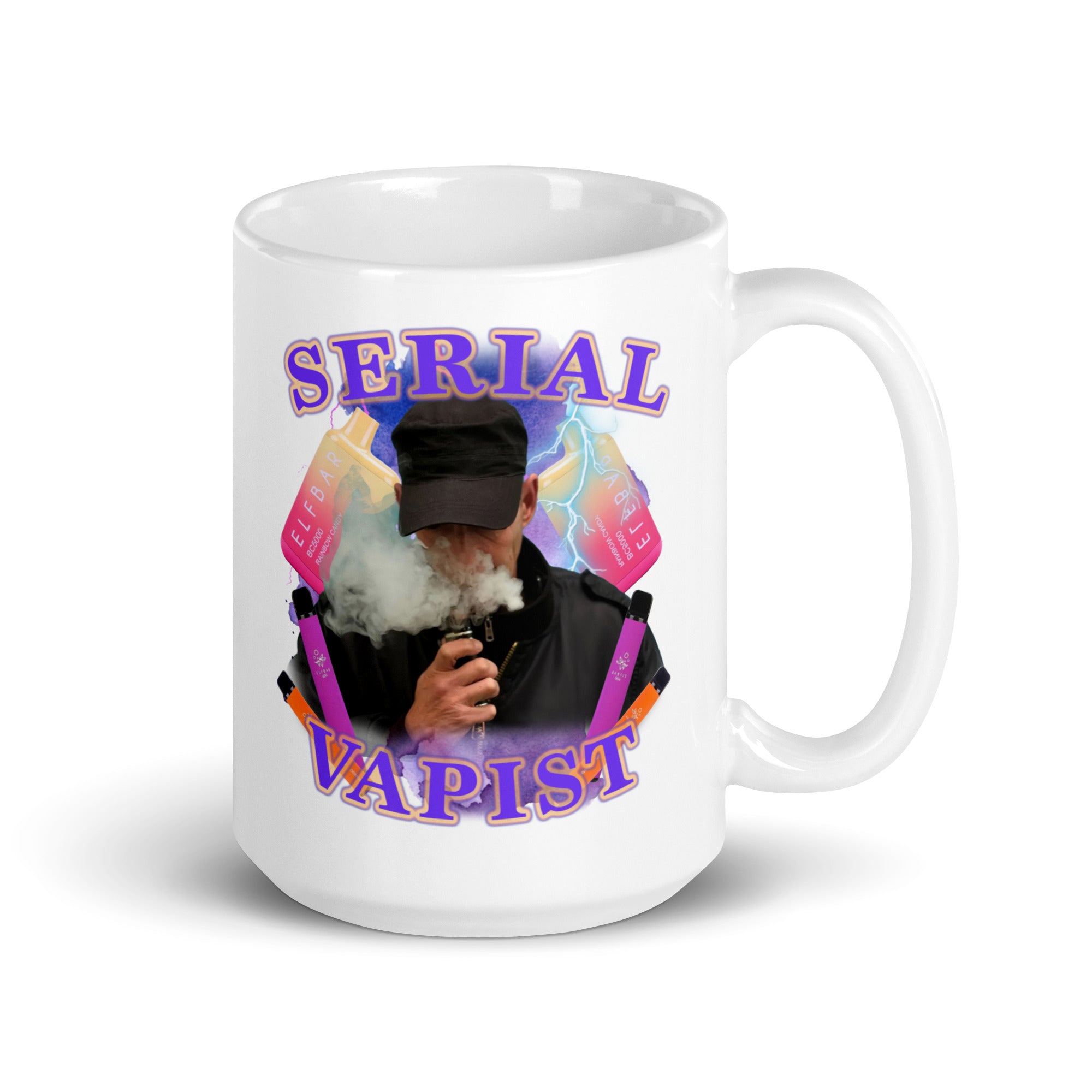 Serial Vapist  White glossy mug