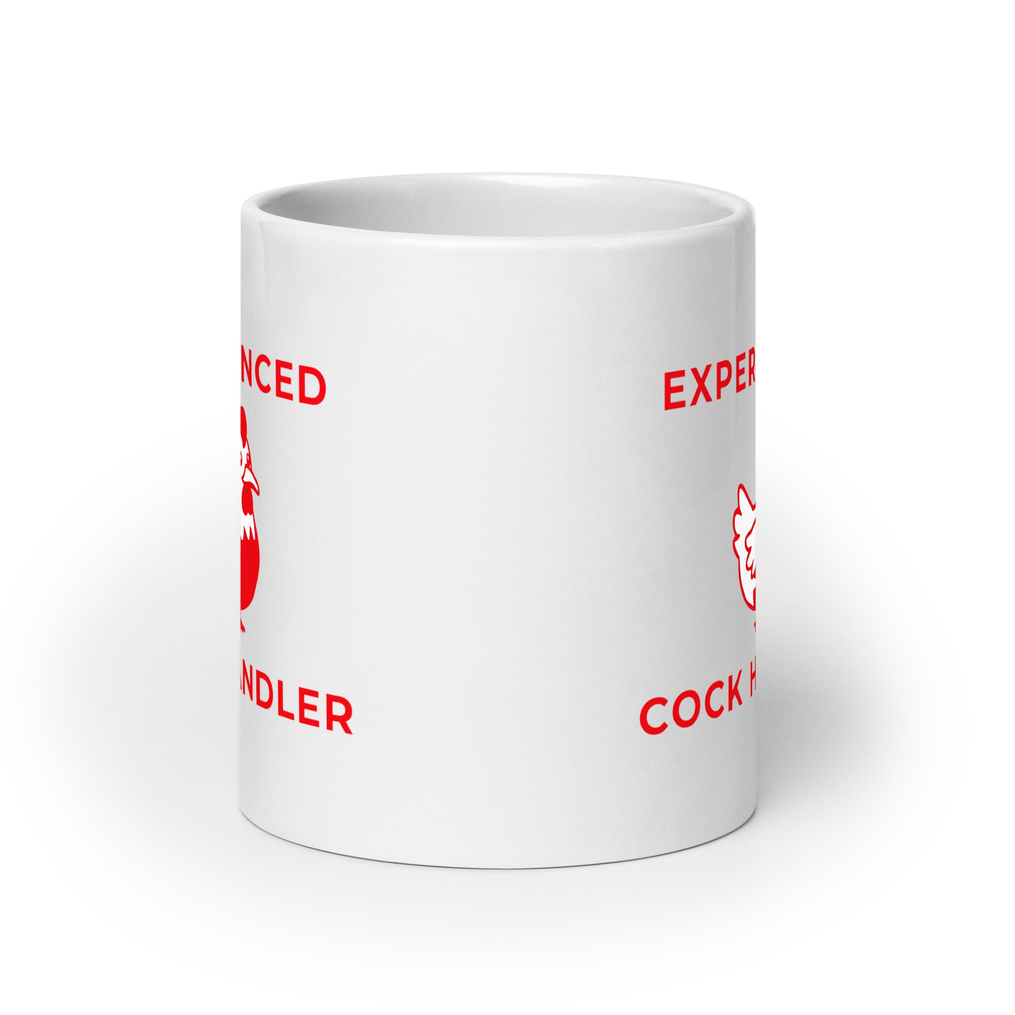 Experienced Cock Handler White glossy mug