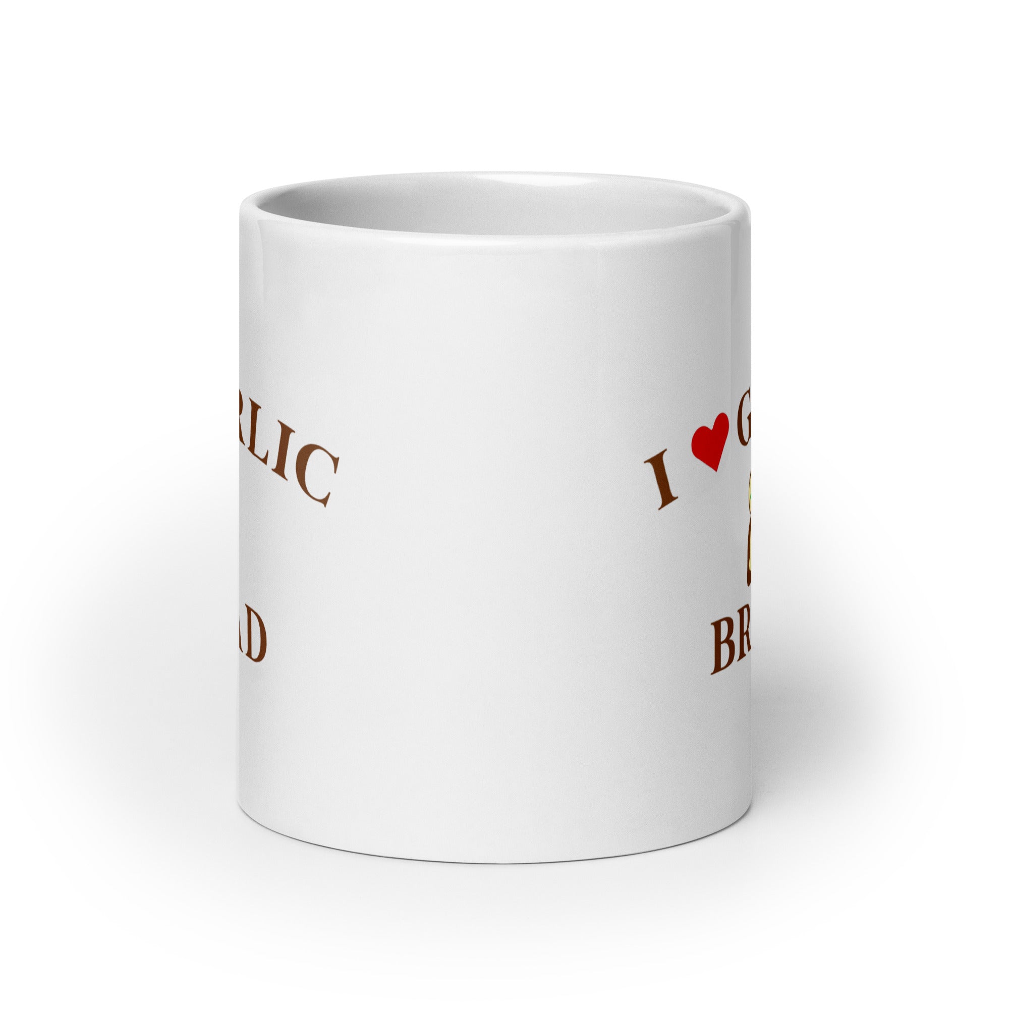 I Love Garlic Bread White glossy mug