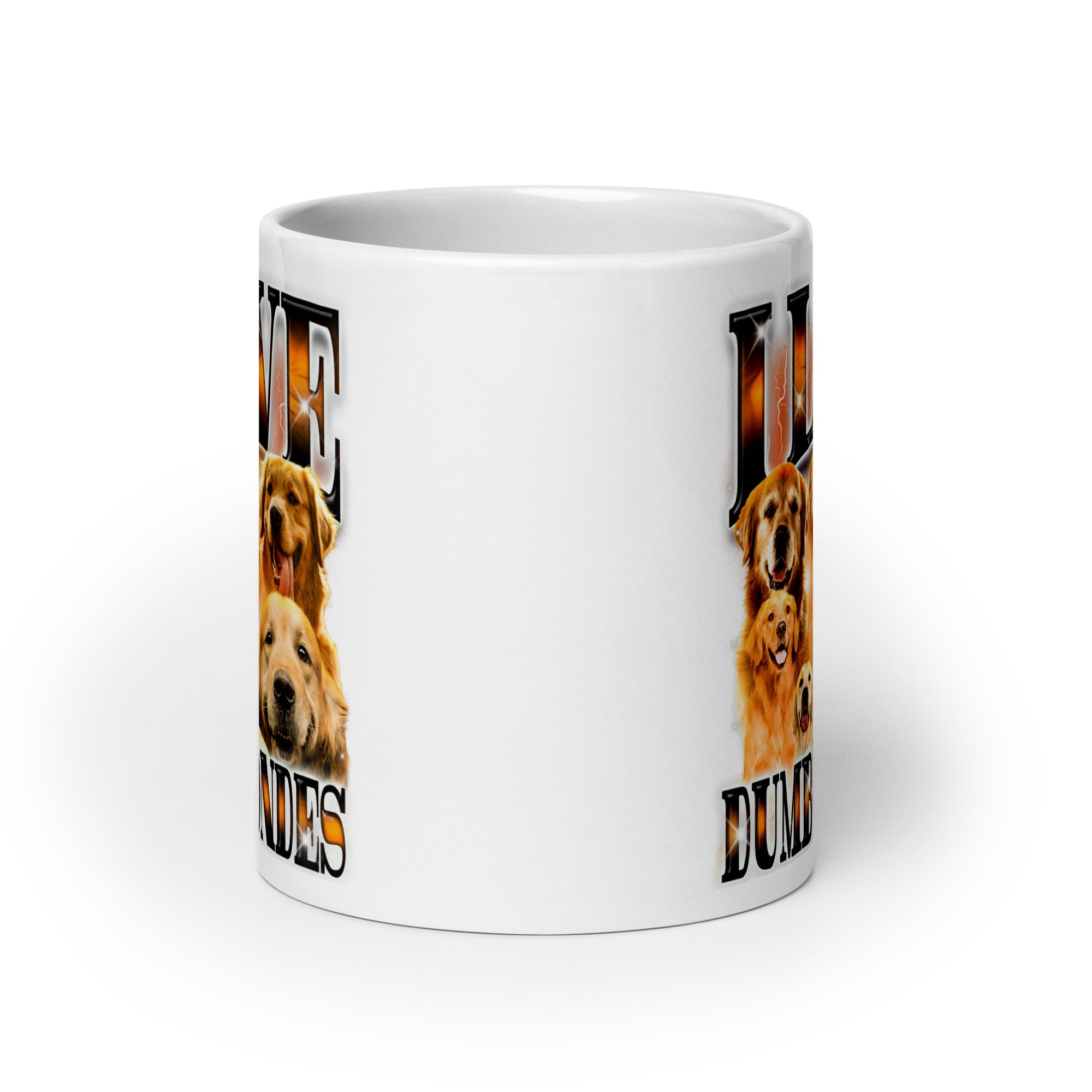 I Love Dumb Blondes White glossy mug