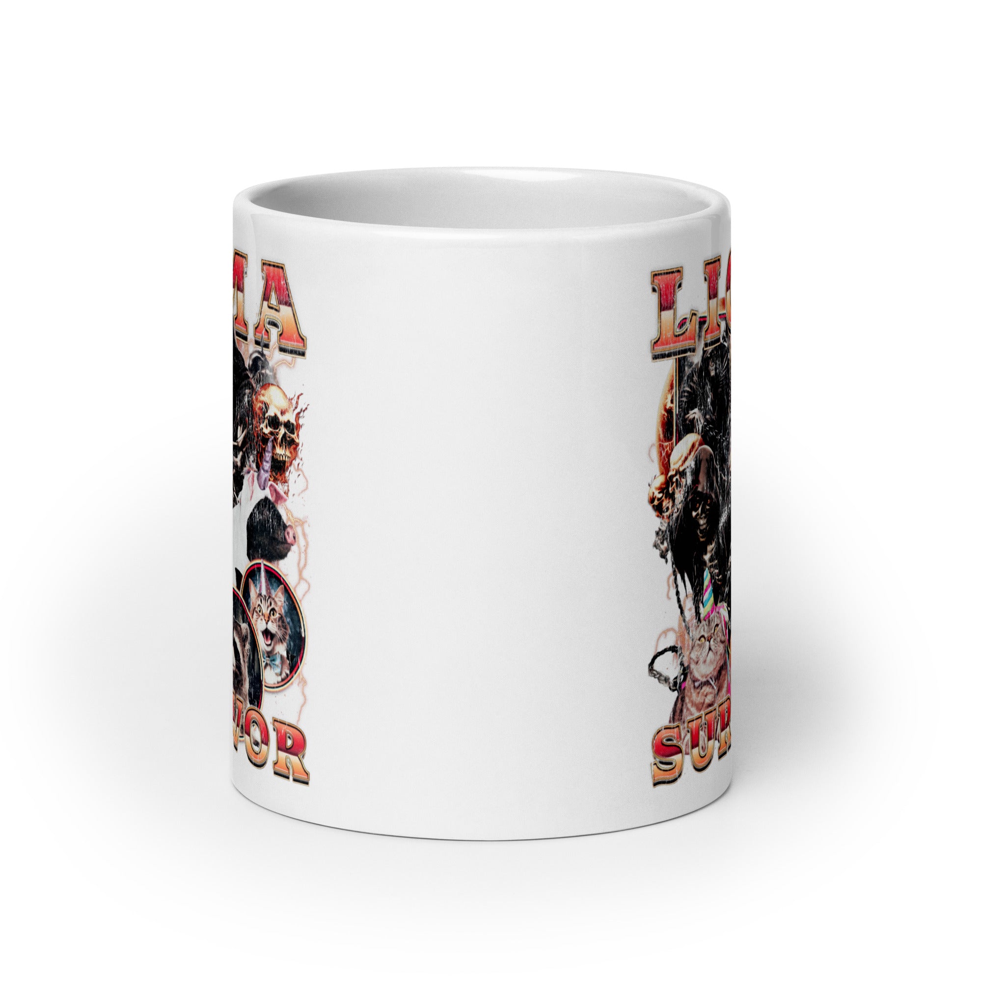 Ligma Survivor White glossy mug