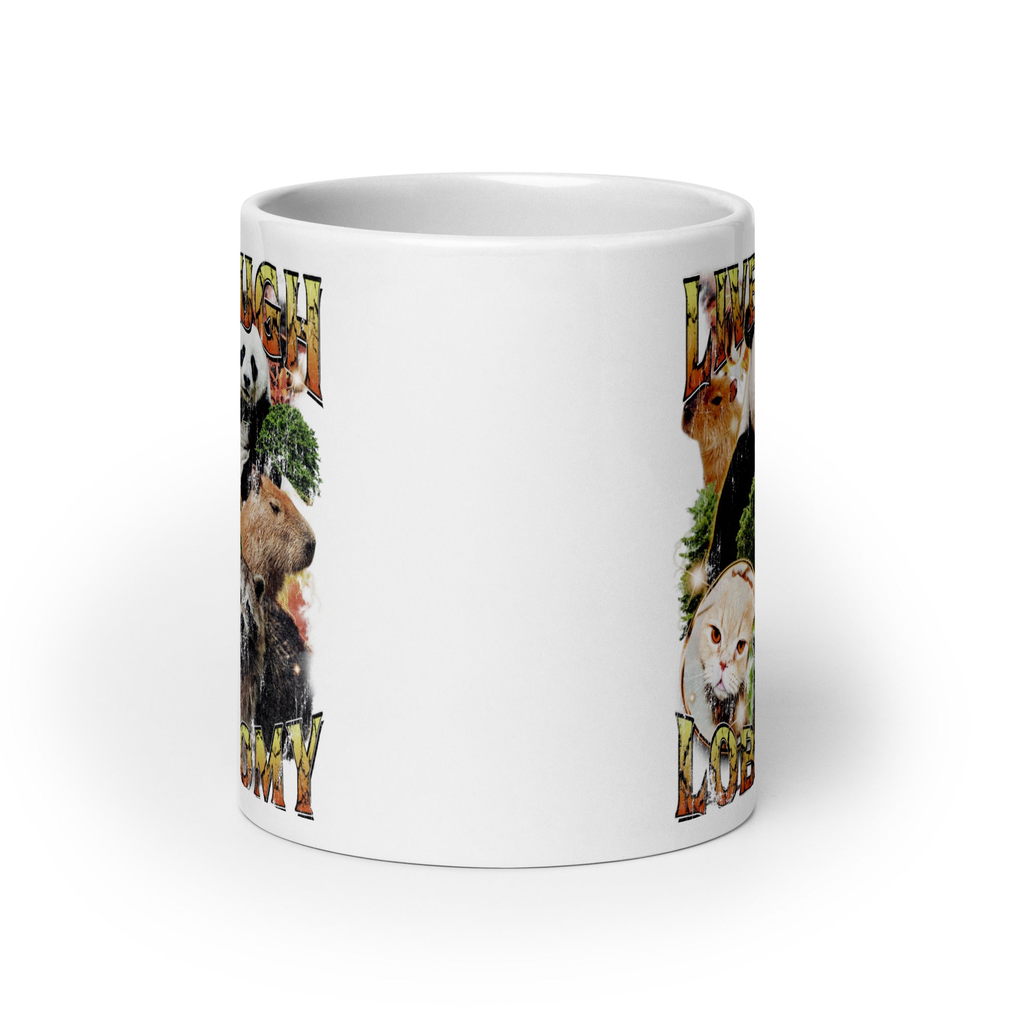 Live Laugh Lobotomy  White glossy mug