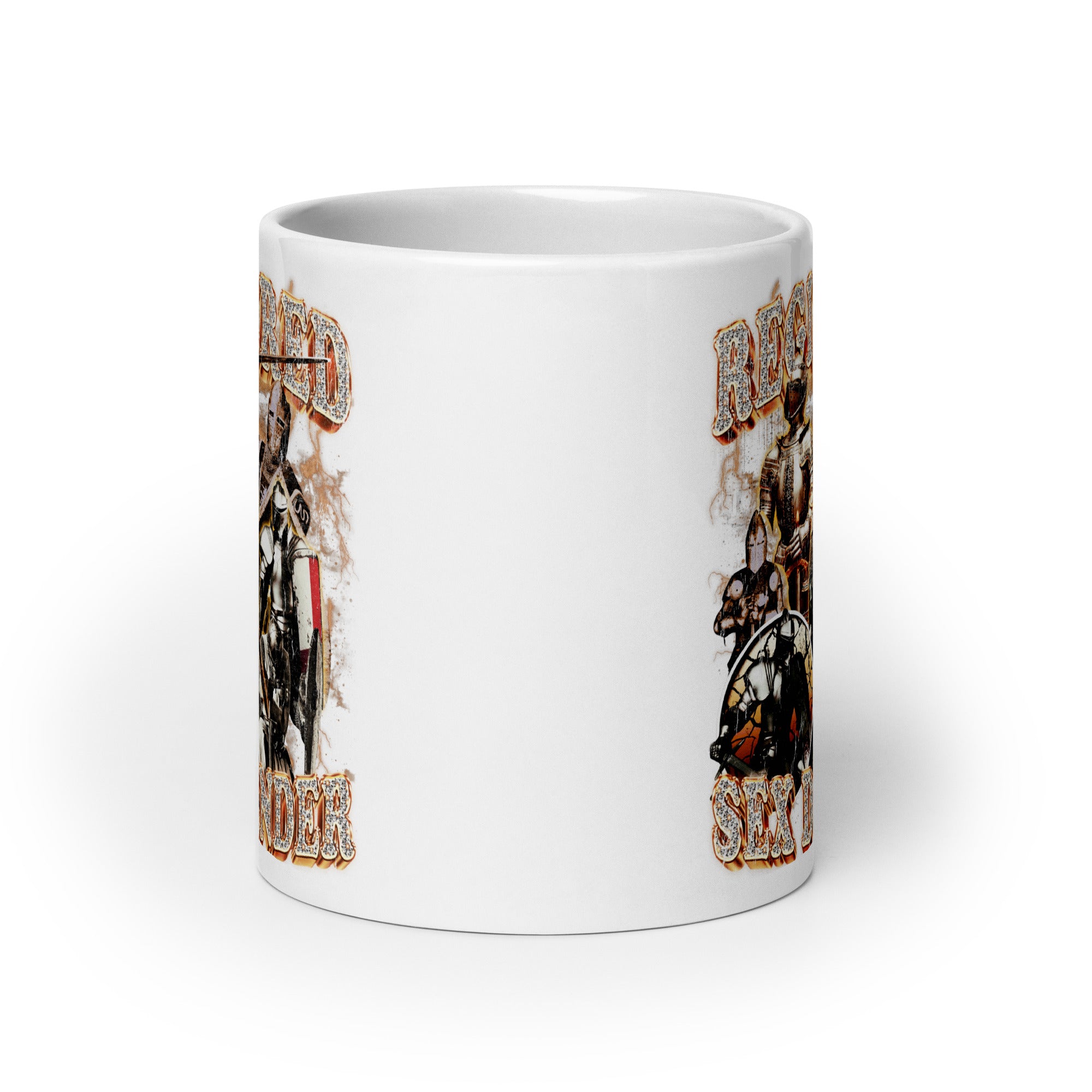 Registered Sex Defender White glossy mug