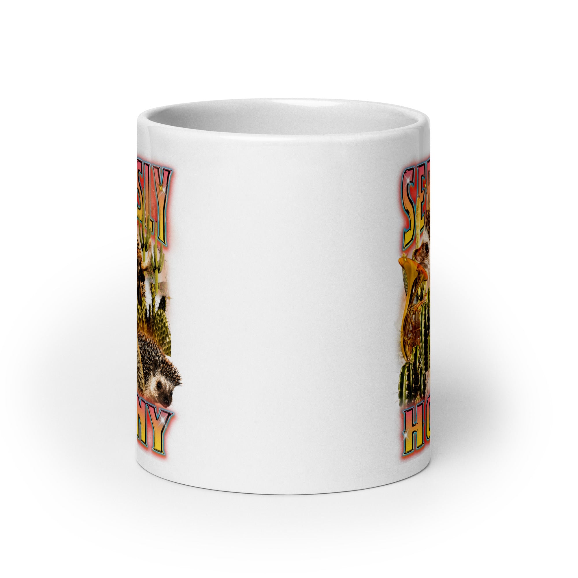 Seriously Horny White glossy mug