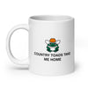 Country Toads Take Me Home White glossy mug