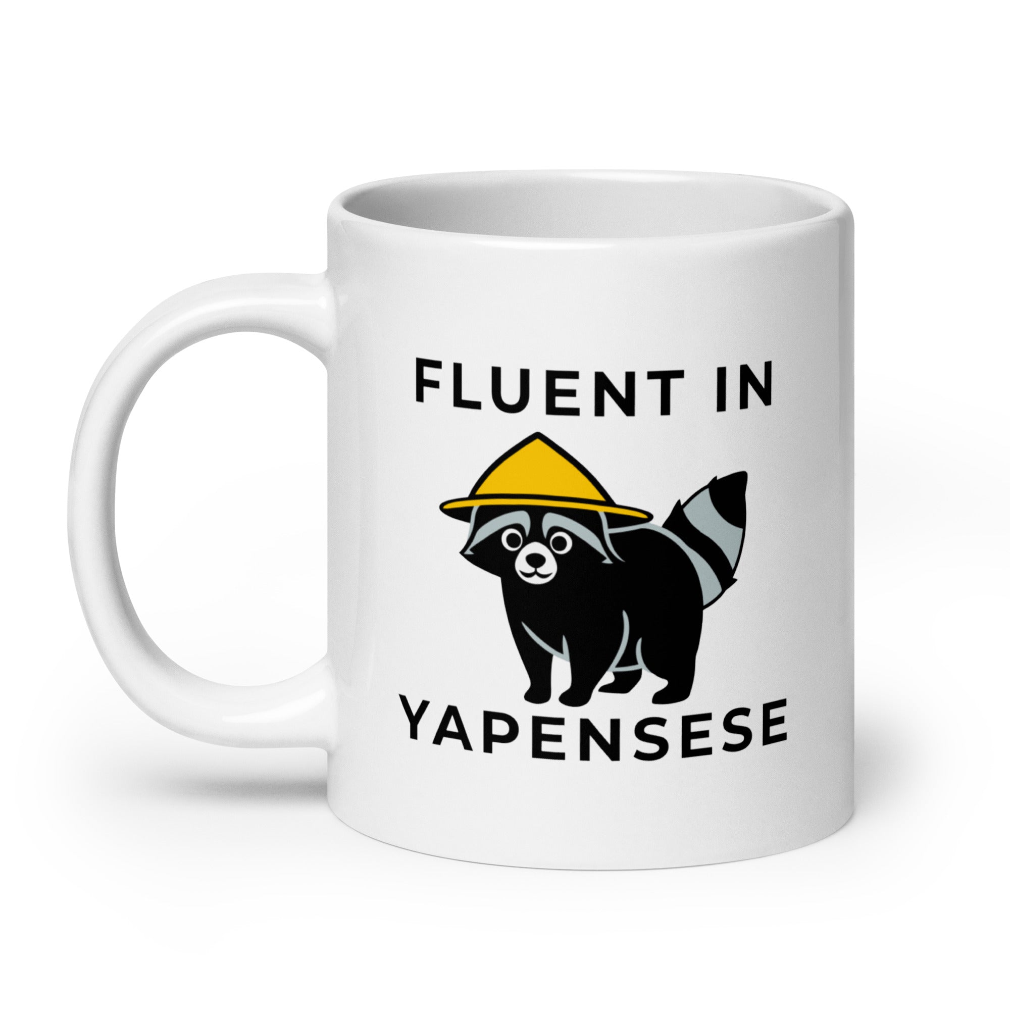 Fluent in Yapenese White glossy mug