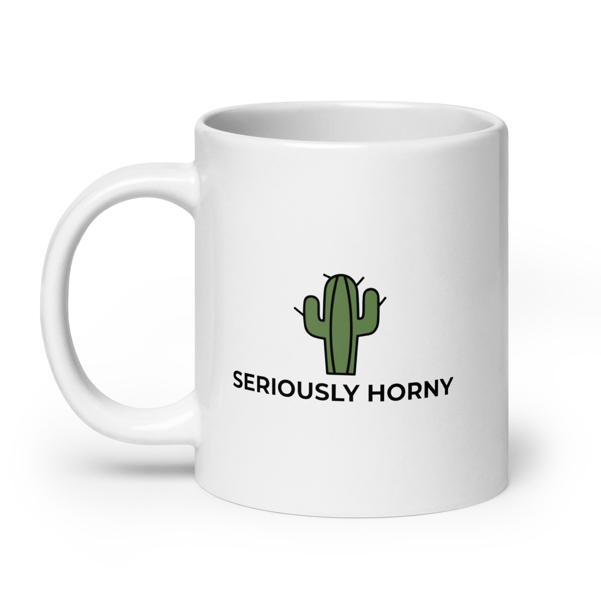 Seriously Horny White glossy mug