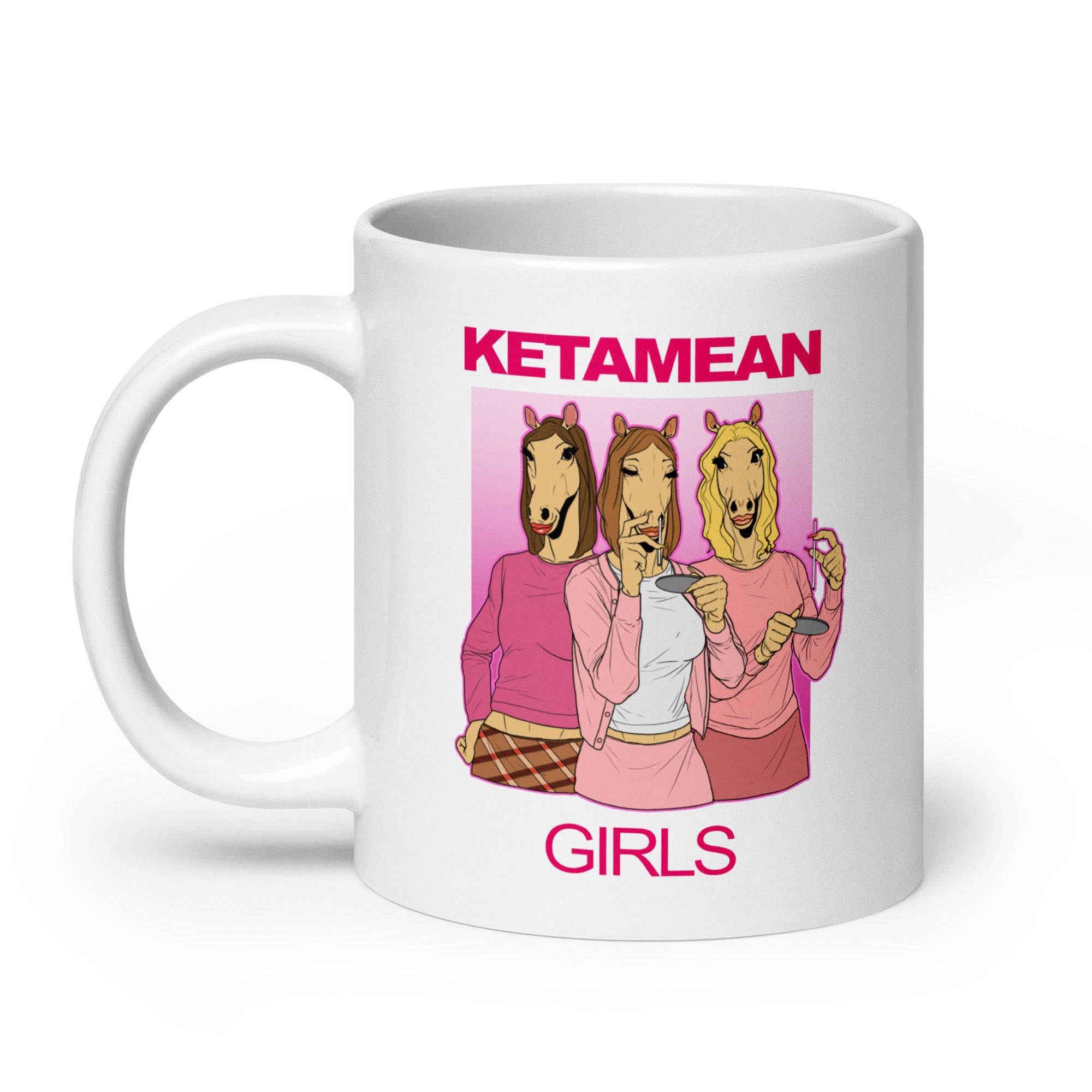 Ketamean Girls White glossy mug