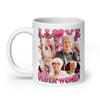 I love Older Women White glossy mug