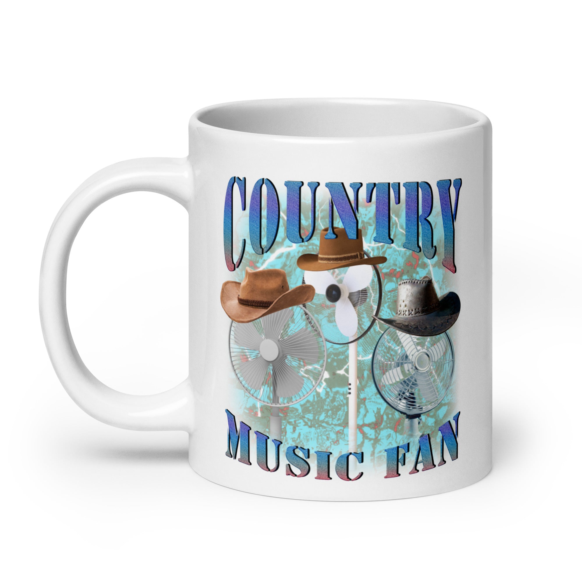 Country Music Fan White glossy mug