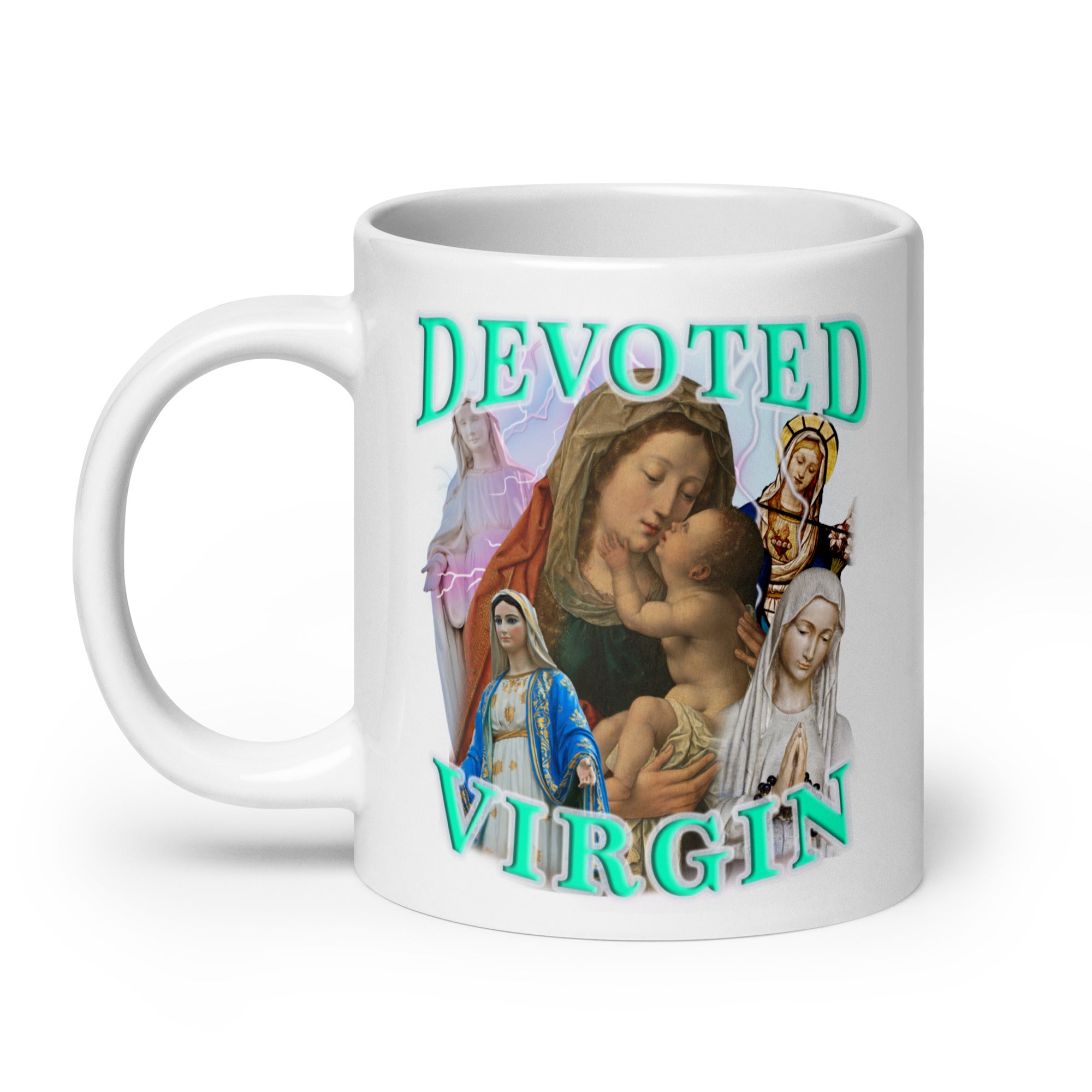 Devoted Virgin White glossy mug