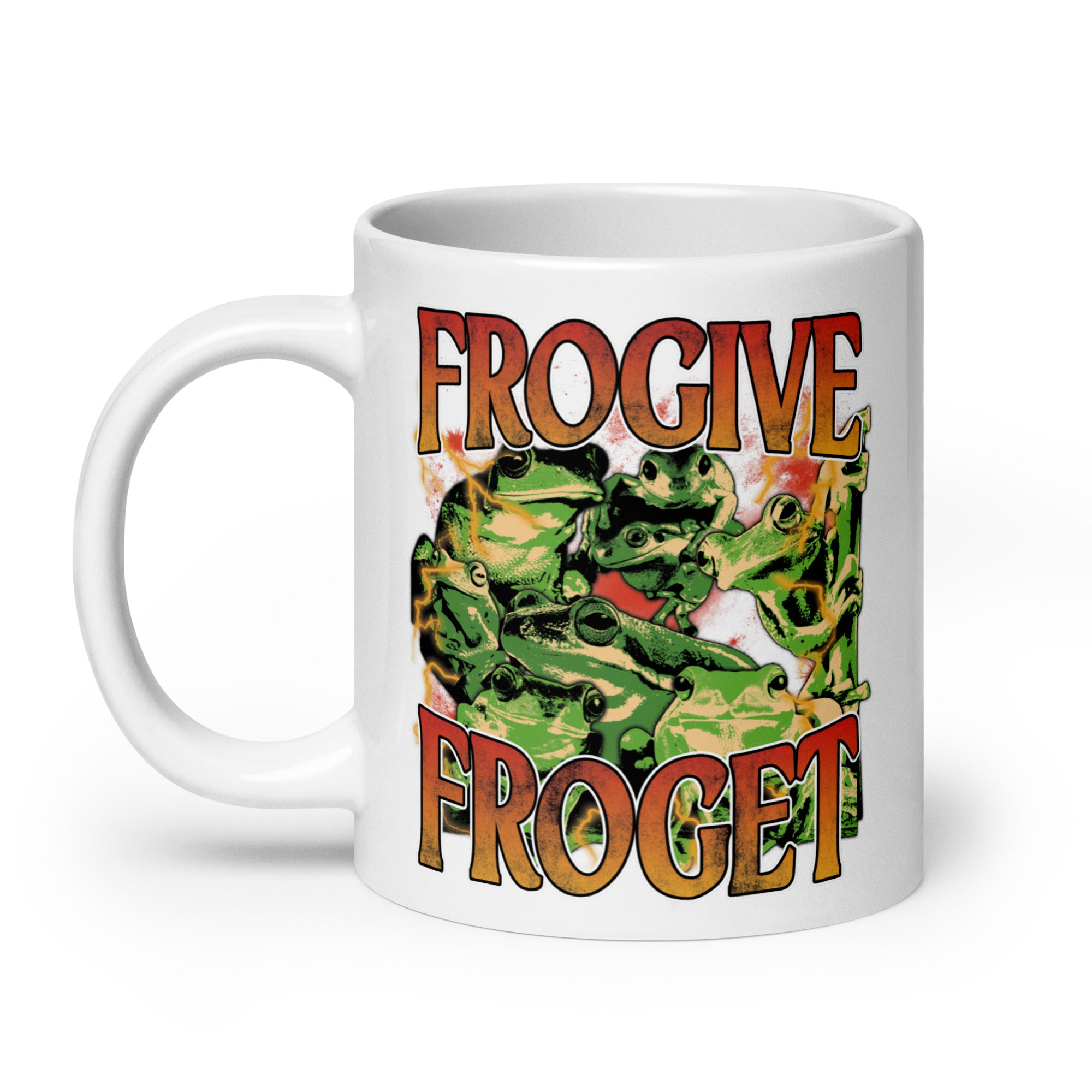 Frogive Forget White glossy mug