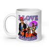 I Love Miners White glossy mug