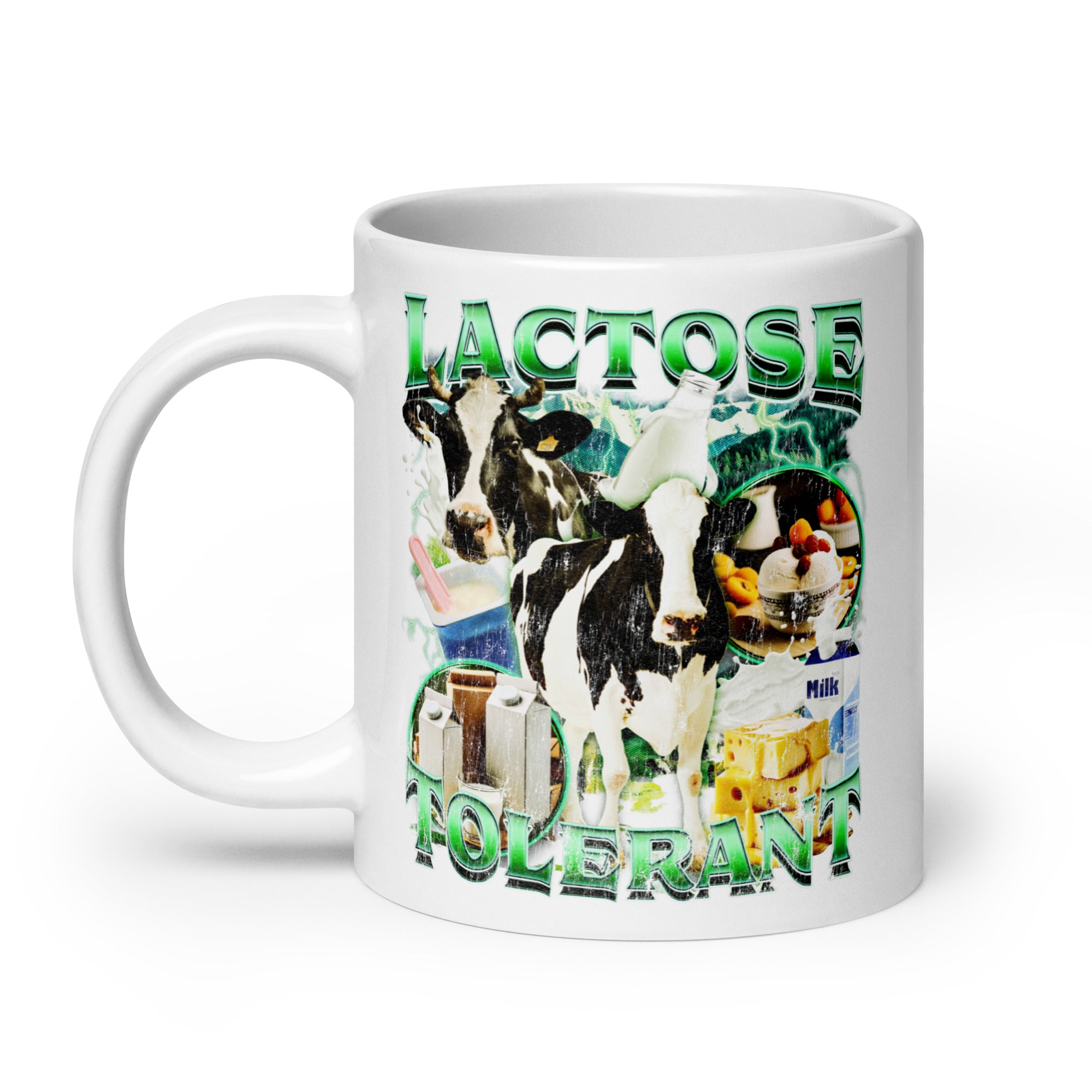 Lactose Tolerant White glossy mug