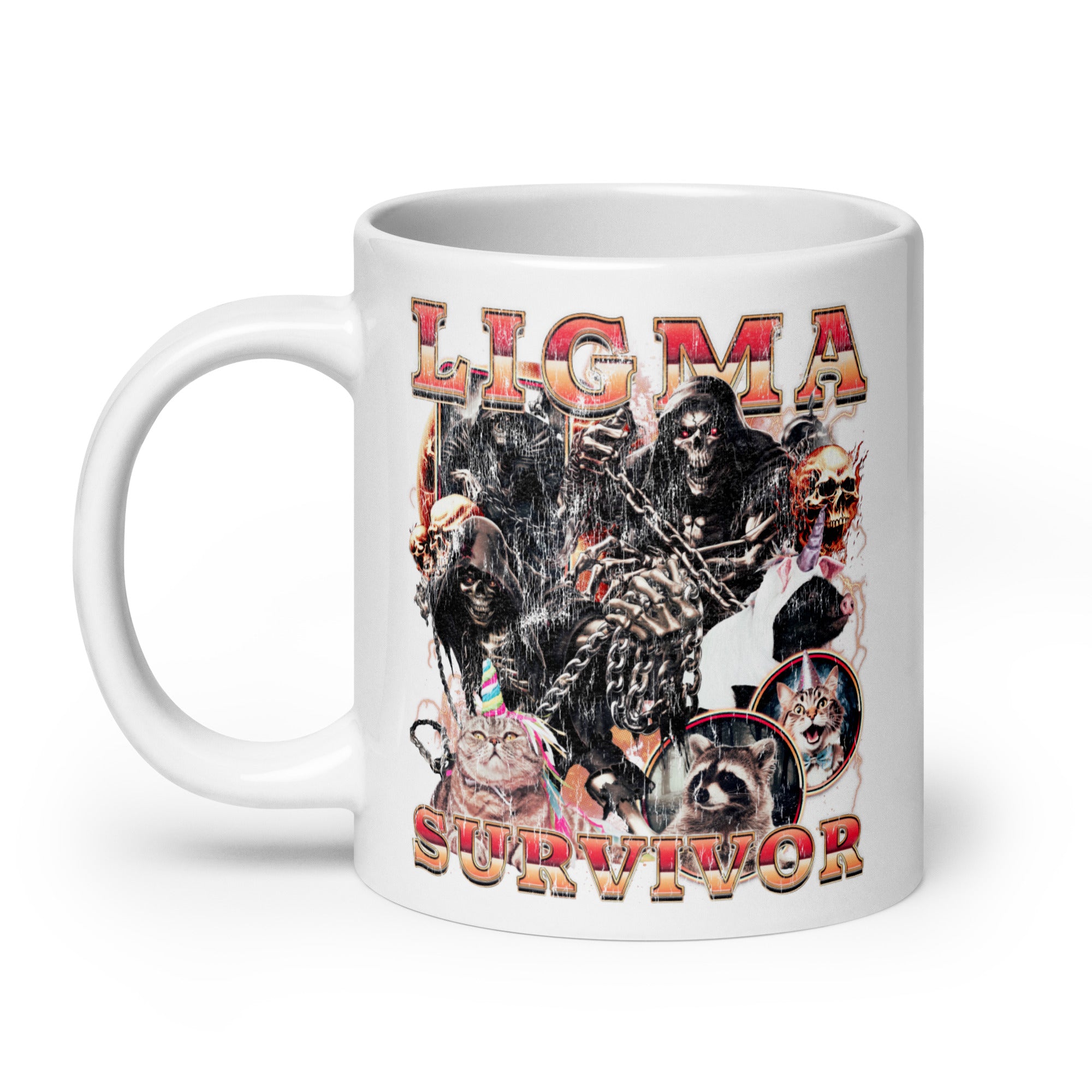 Ligma Survivor White glossy mug