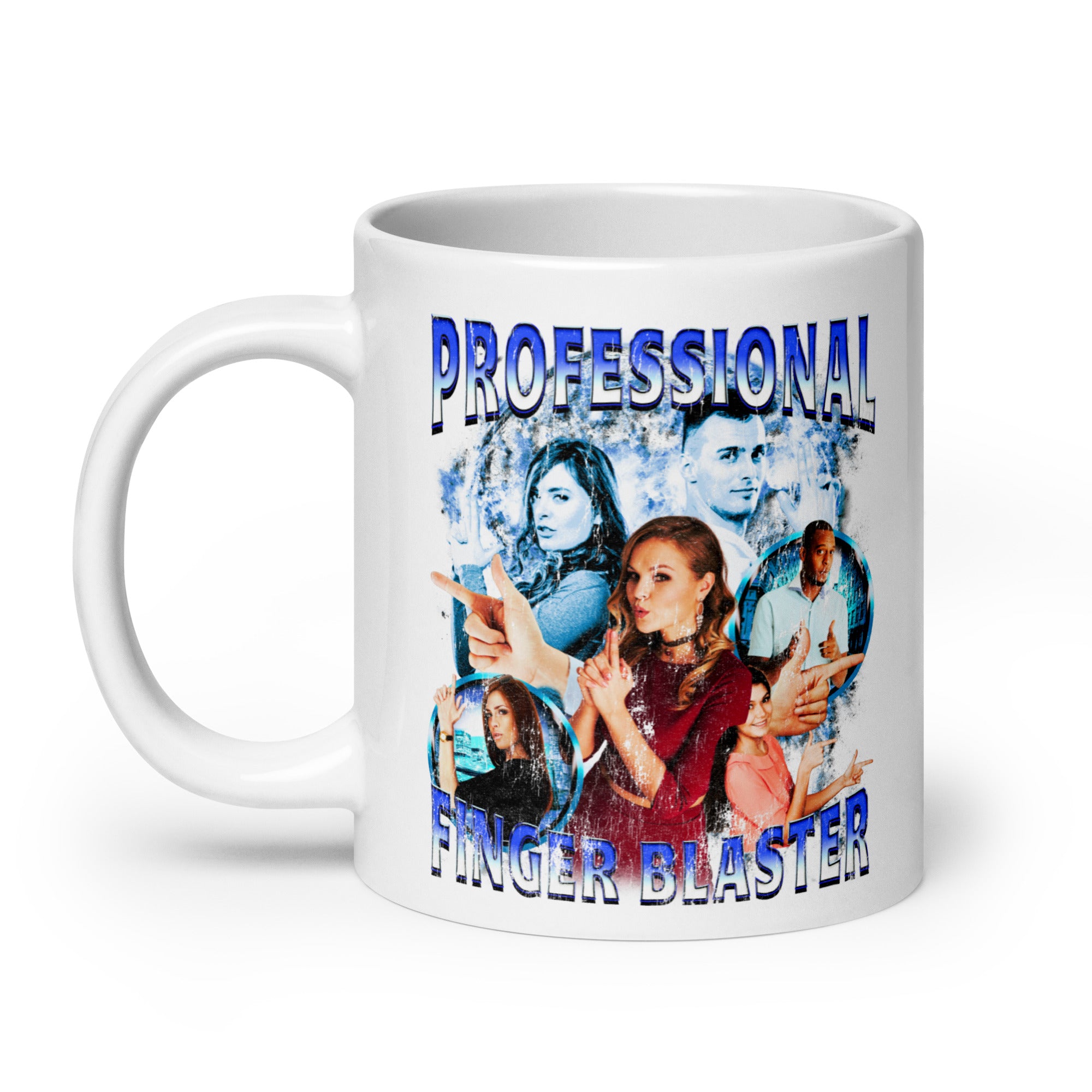 Professional Finger Blaster White glossy mug