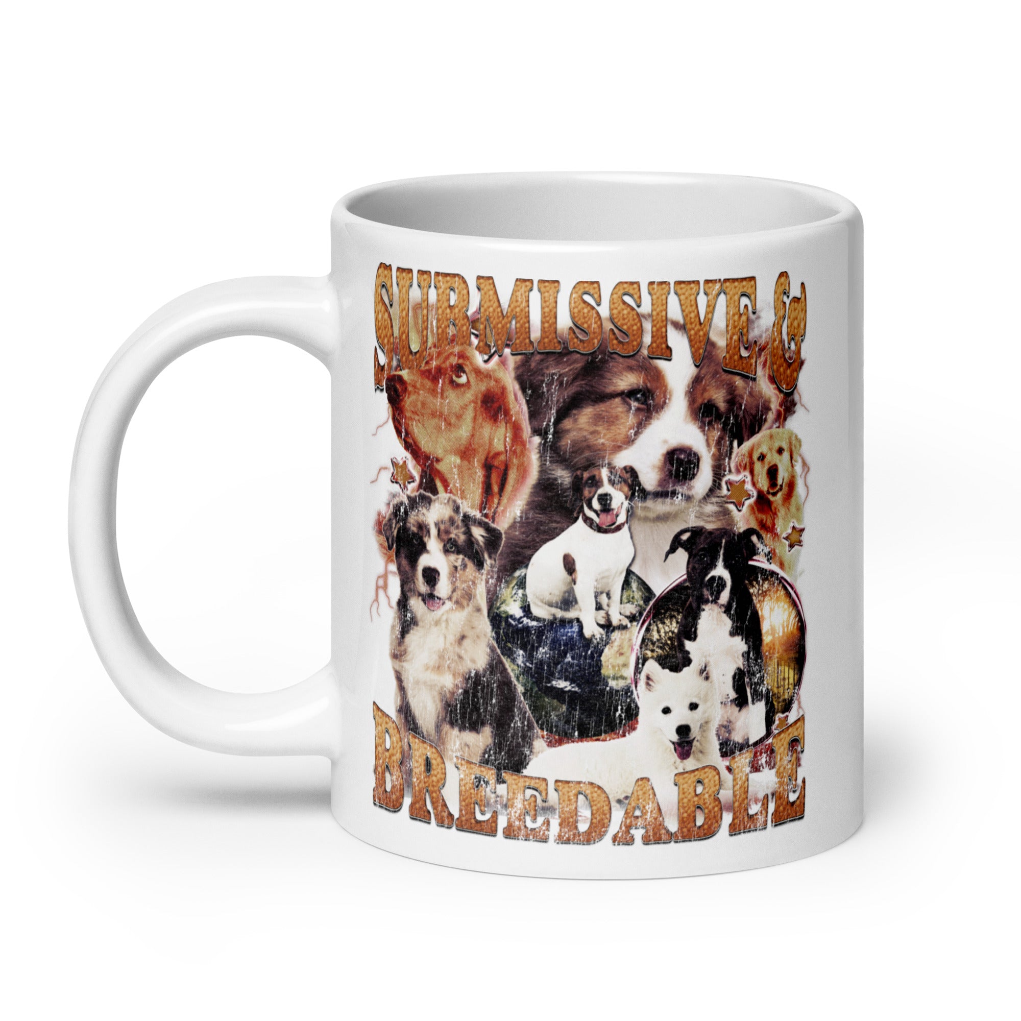 Submissive and Breedable White glossy mug