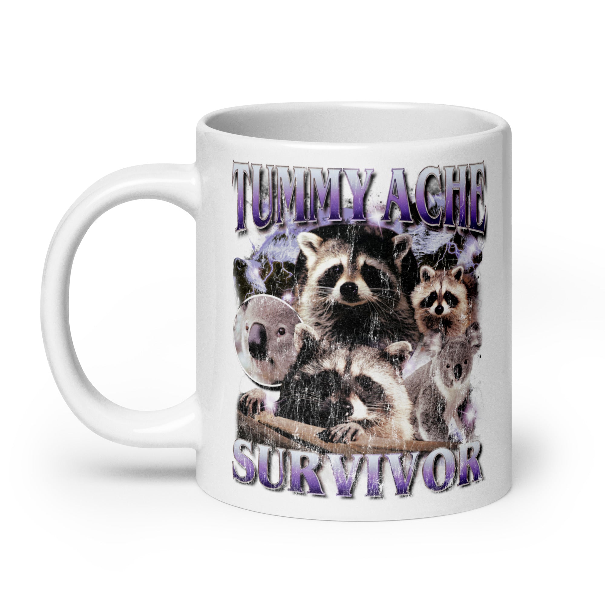 Tummy Ache Survivor White glossy mug