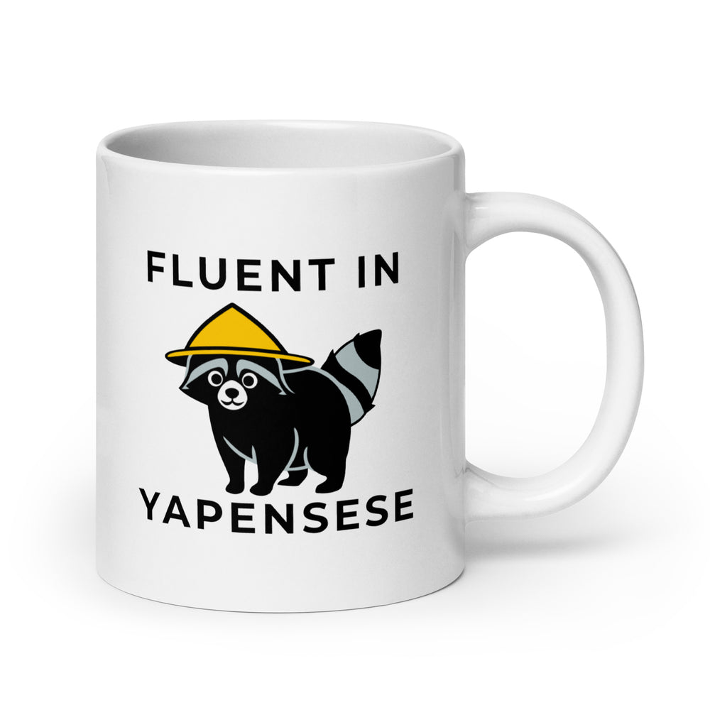 Fluent in Yapenese White glossy mug