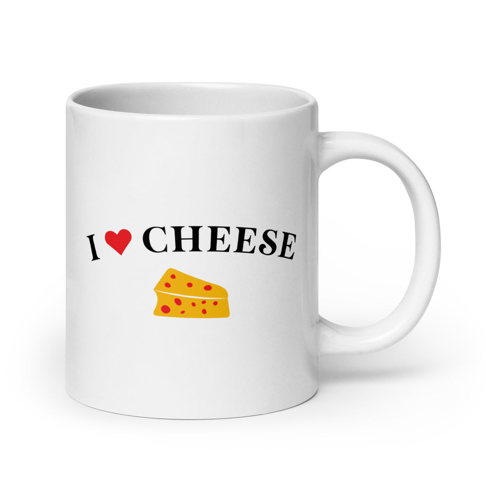 I Love Cheese White glossy mug