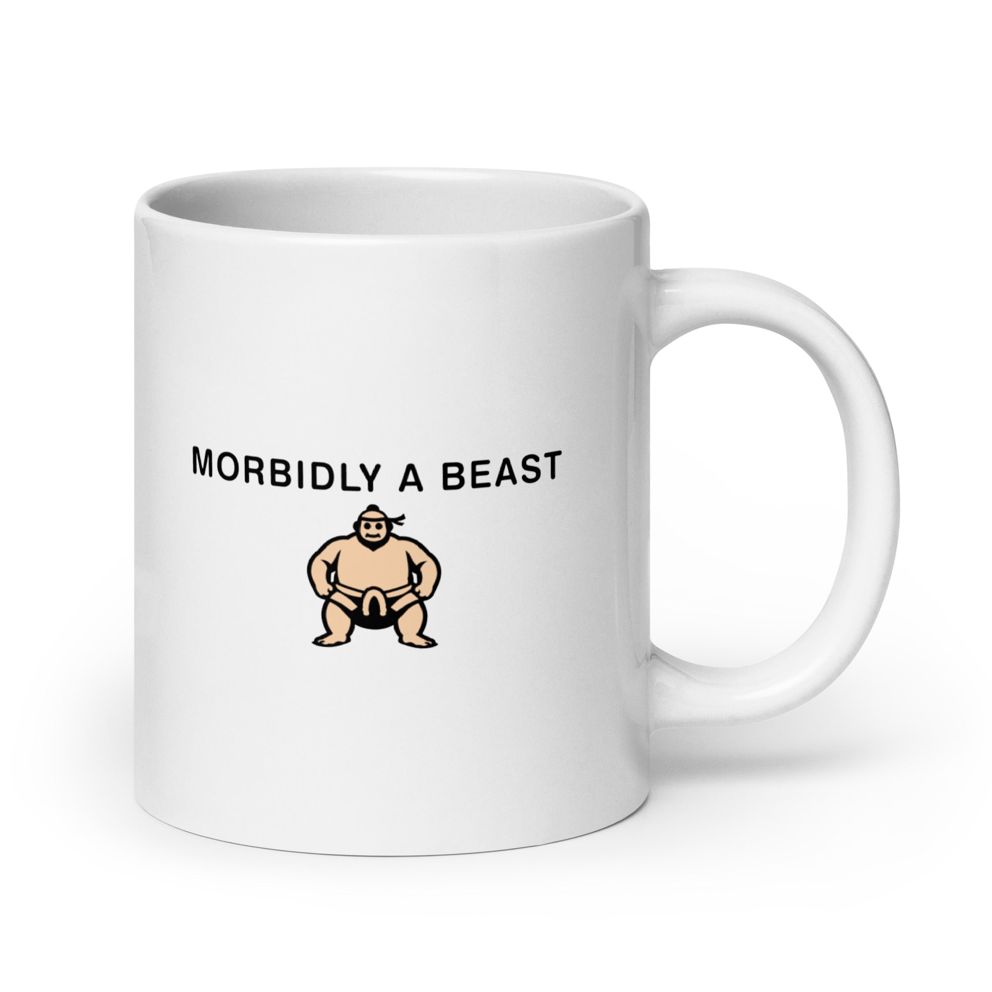 Morbidly a Beast White glossy mug