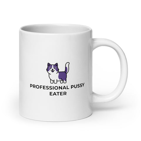 Professional Pussy Eater White glossy mug