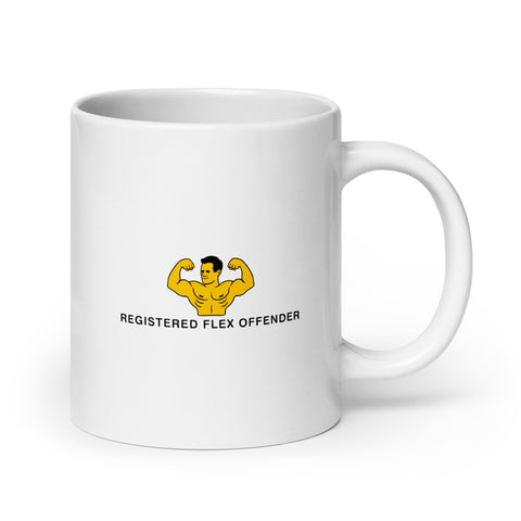 Registered Flex Offender White glossy mug