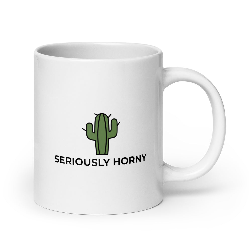 Seriously Horny White glossy mug