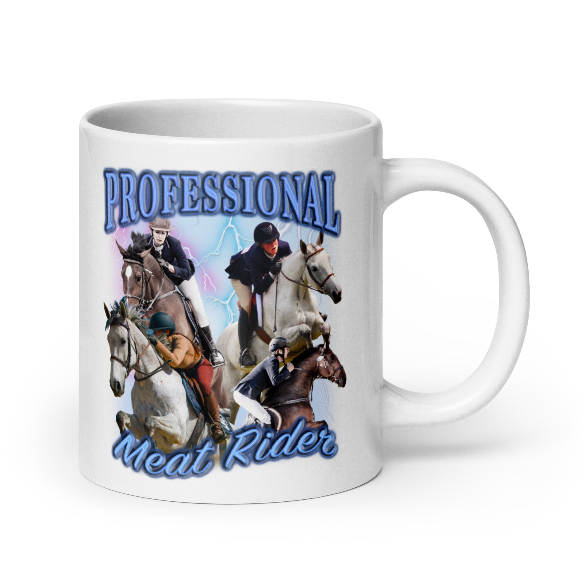 Professional Meat Rider White glossy mug