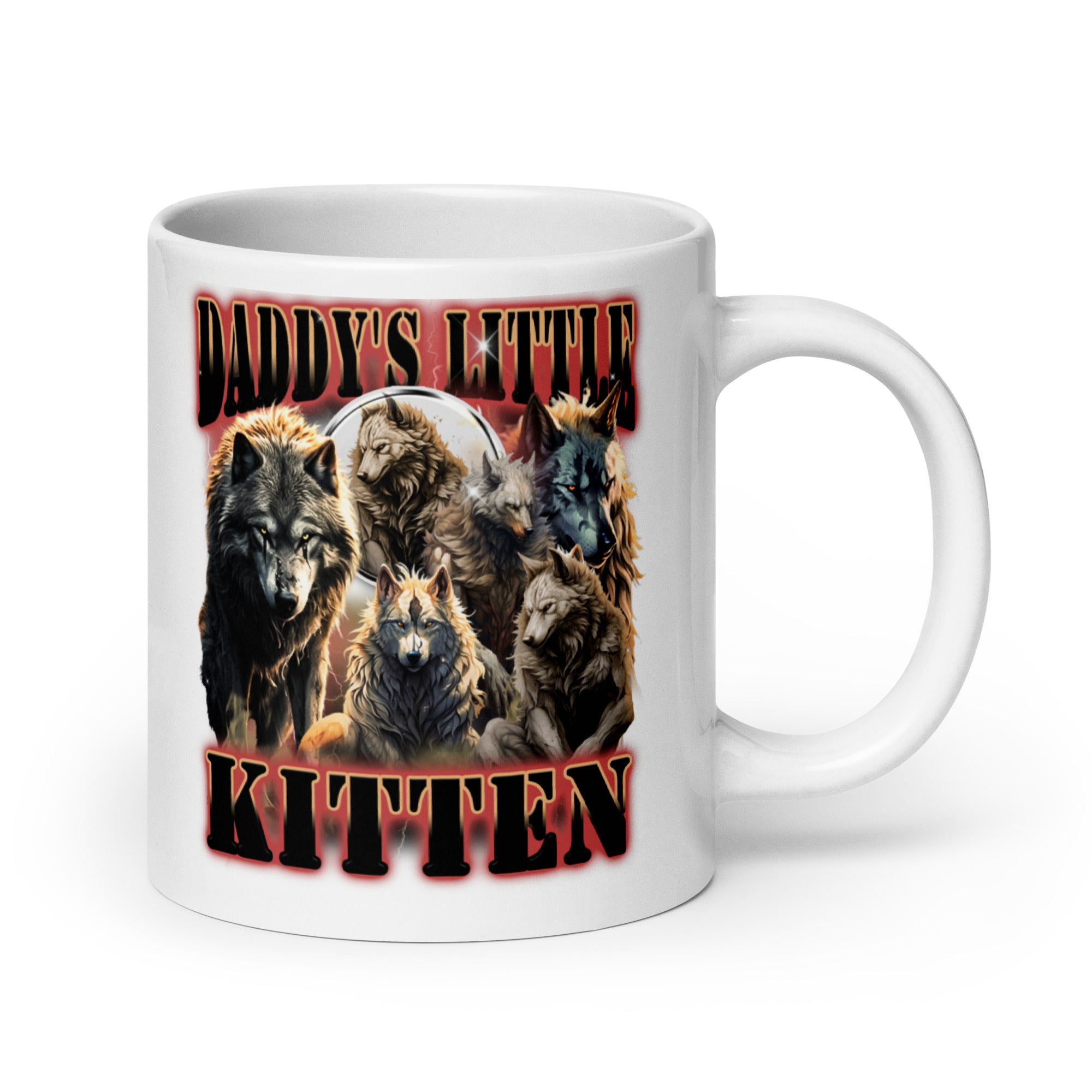 Daddy's Little Kitten White glossy mug