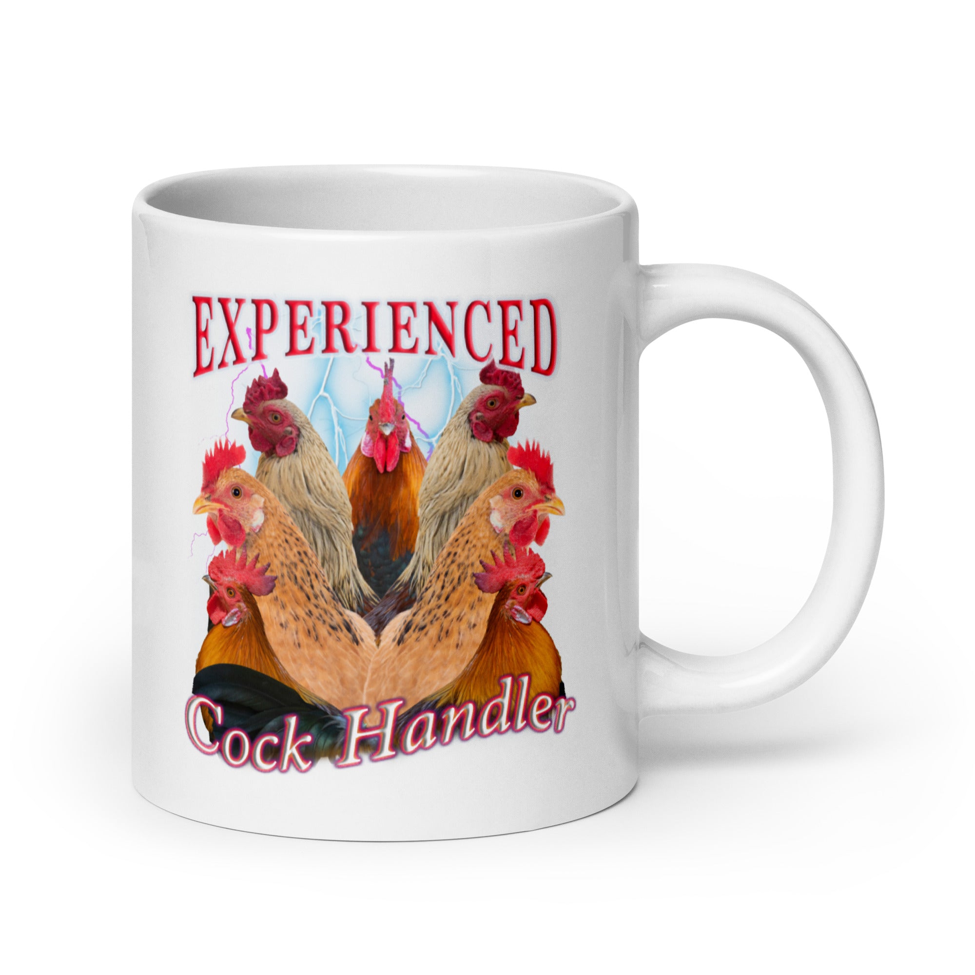 Experienced Cock Handler White glossy mug