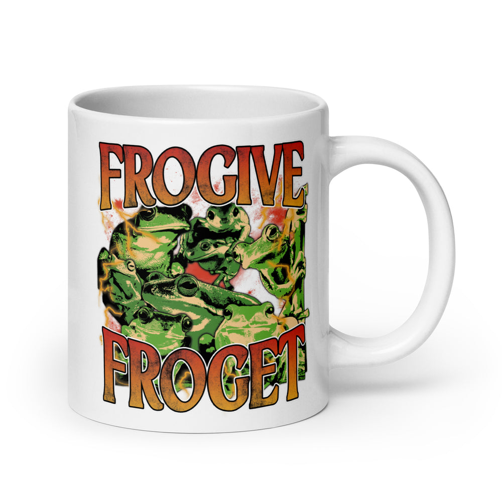 Frogive Forget White glossy mug