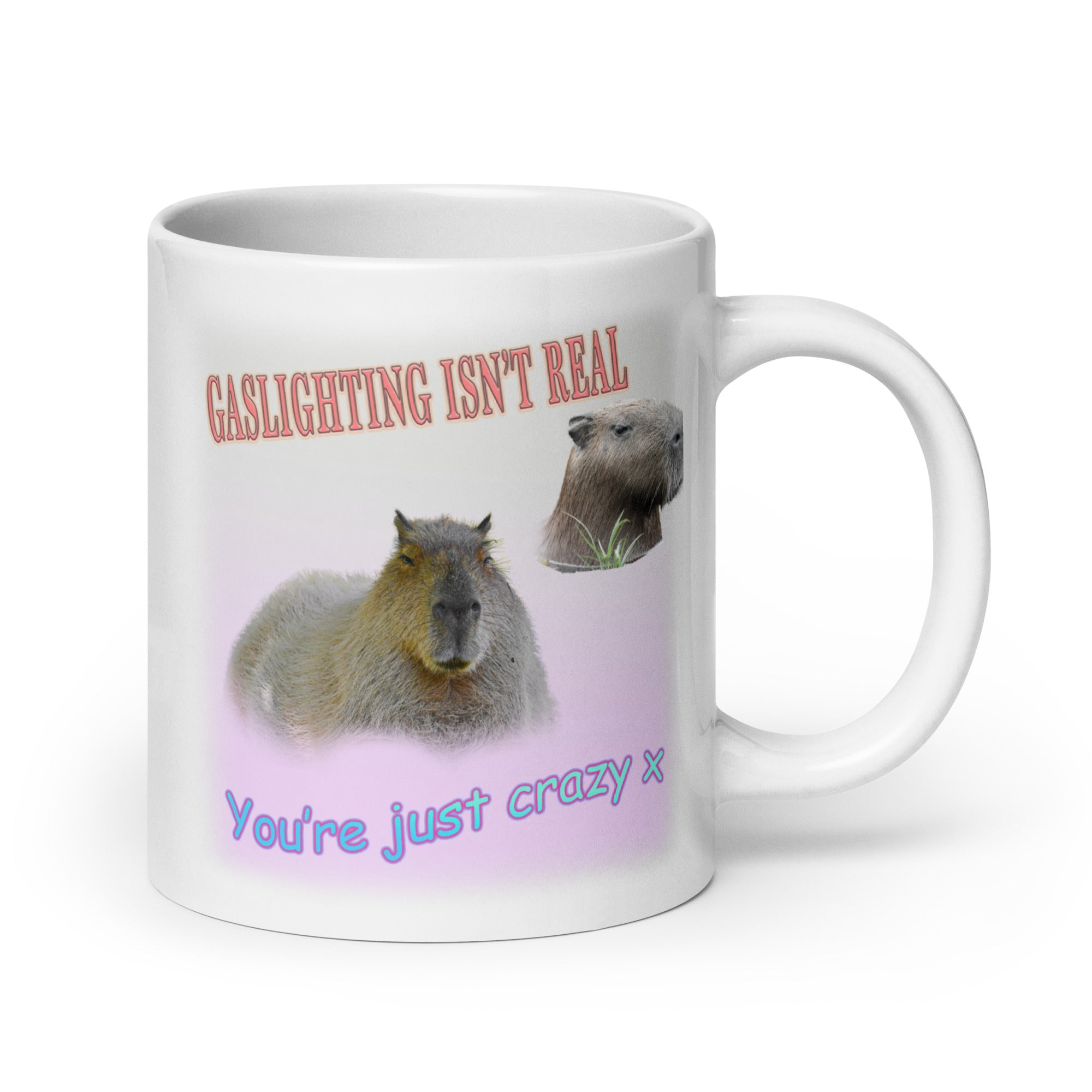 Gaslighting isn't Real White glossy mug